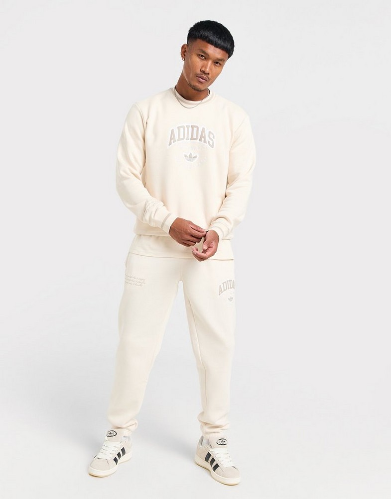 Bluză pentru bărbați ADIDAS BLUZĂ ARCH CREW W.WHT JP1798 Alb