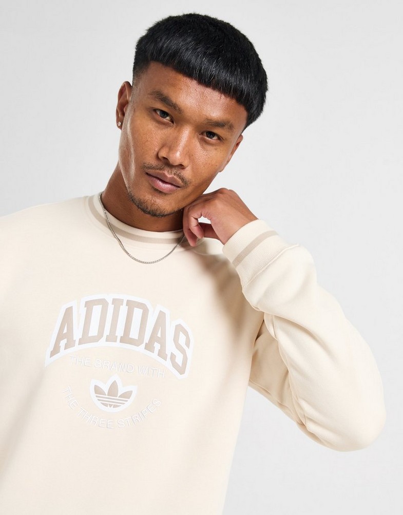 Bluză pentru bărbați ADIDAS BLUZĂ ARCH CREW W.WHT JP1798 Alb