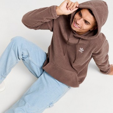 Bluză pentru bărbați ADIDAS BLUZĂ CU GLUGĂ SHERPA HD BROWN