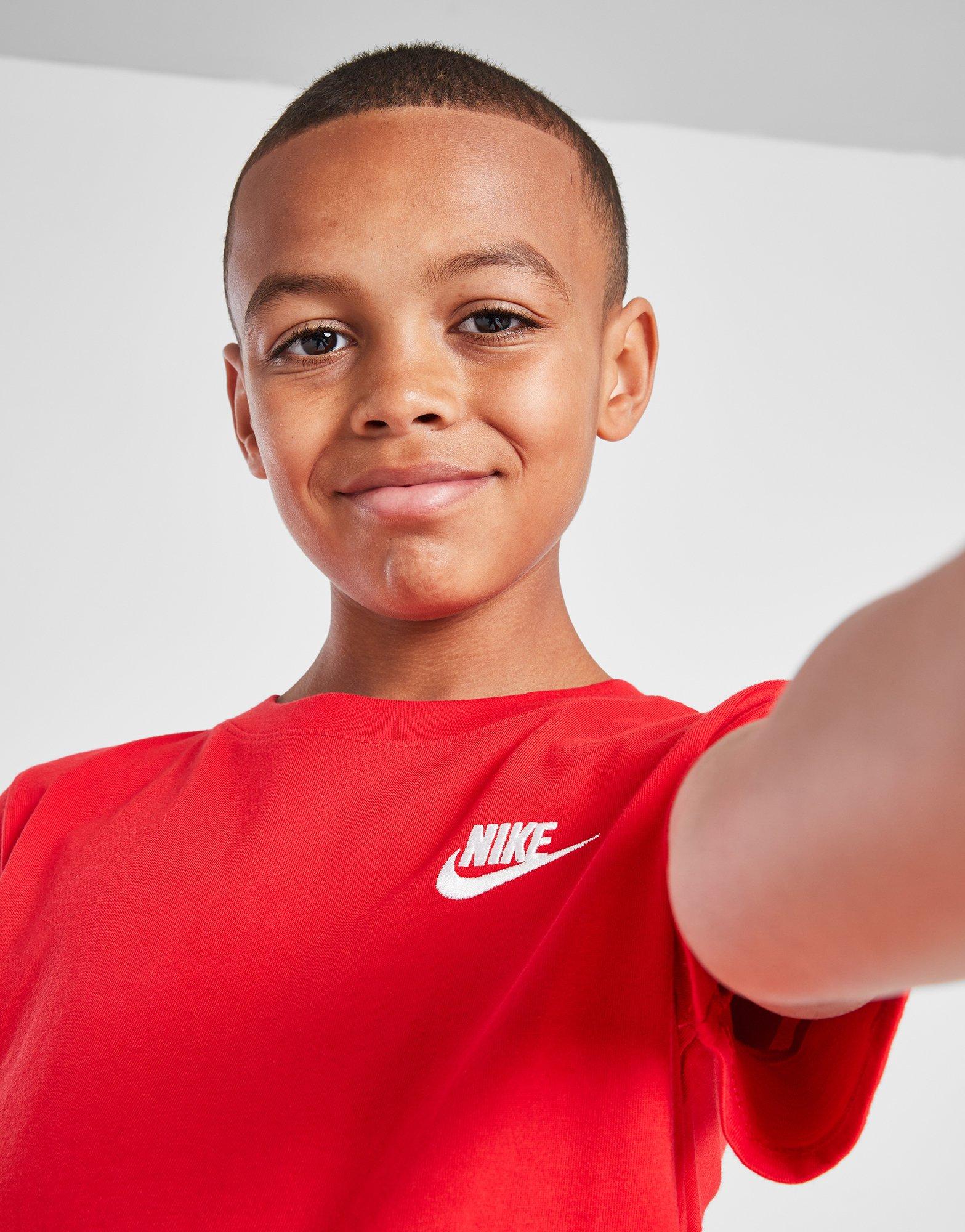 Gyerek póló NIKE PÓLÓ K NSW TEE EMB FUTURA LBR B FZ5177-657 Piros