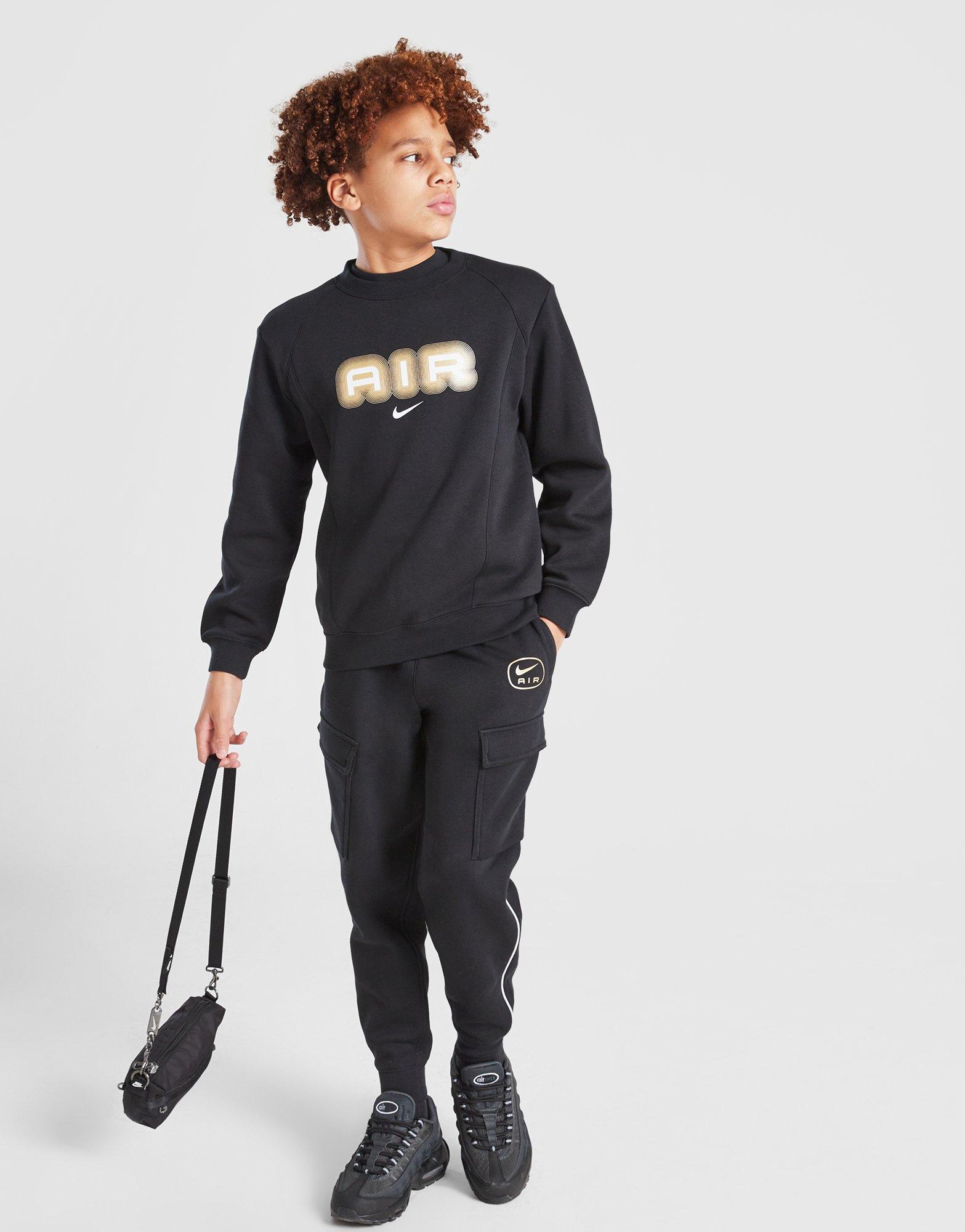 Gyerek pulóver NIKE PULÓVER B NSW SW AIR CREW FLC BB B HQ4187-010 Fekete