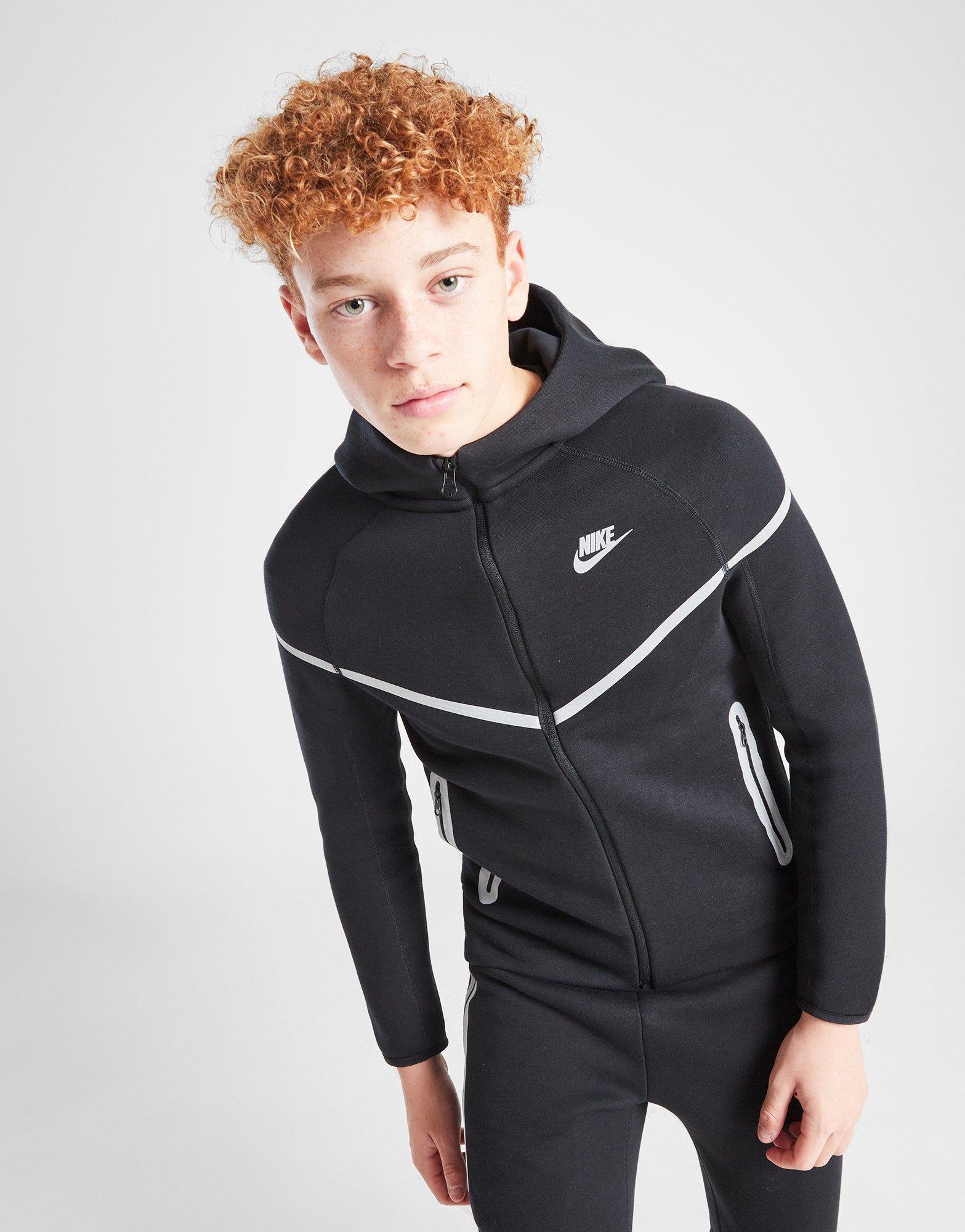 Дитячі кофти NIKE КОФТА НА БЛИСКАВЦІ З КАПЮШОНОМ   B NSW TCH FLC SSNL B FZ5433-010 Чорний