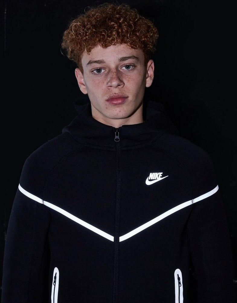NIKE BLUZA ROZPINANA Z KAPTUREM B NSW TCH FLC SSNL B FZ5433-010 Czarny