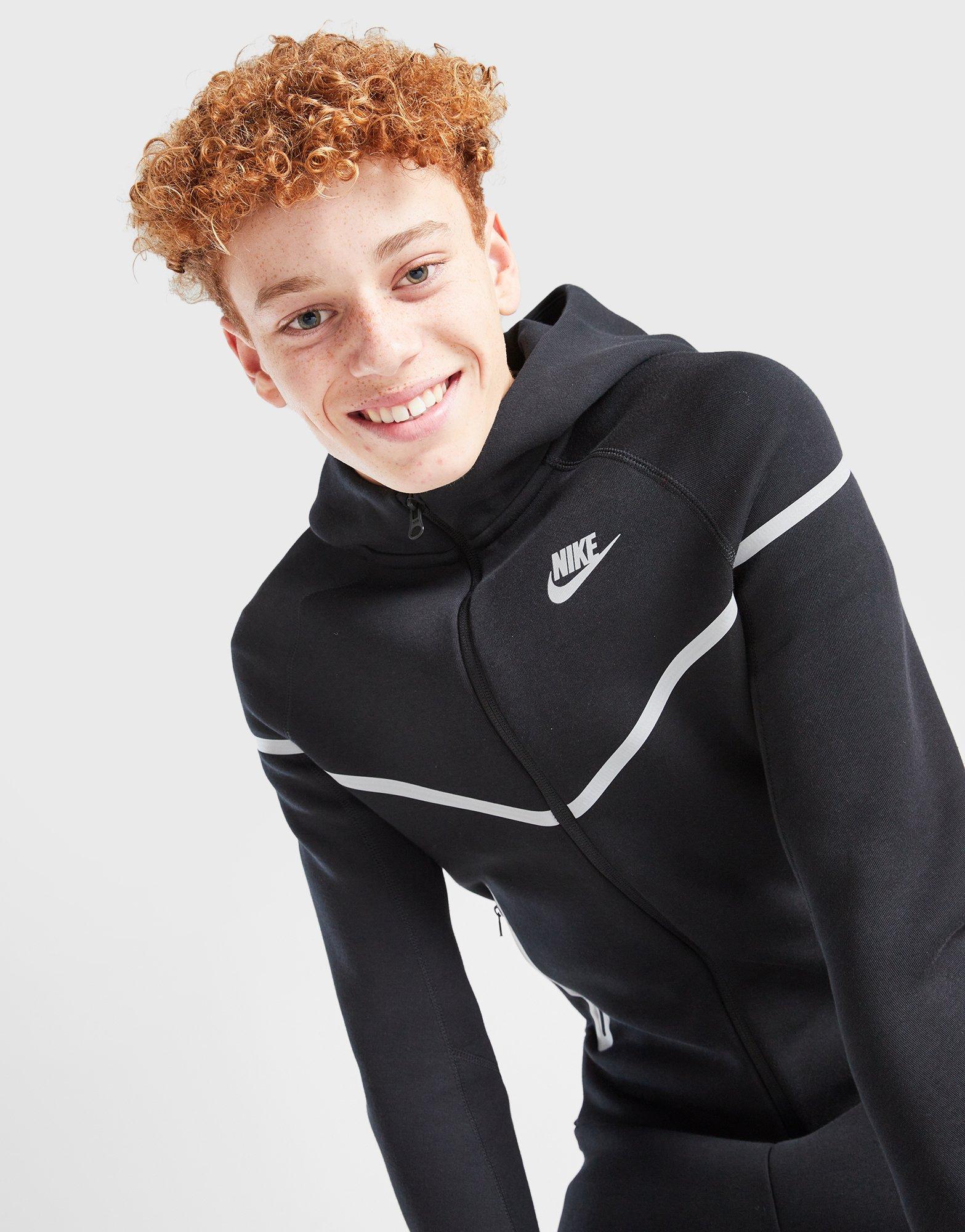 Дитячі кофти NIKE КОФТА НА БЛИСКАВЦІ З КАПЮШОНОМ   B NSW TCH FLC SSNL B FZ5433-010 Чорний