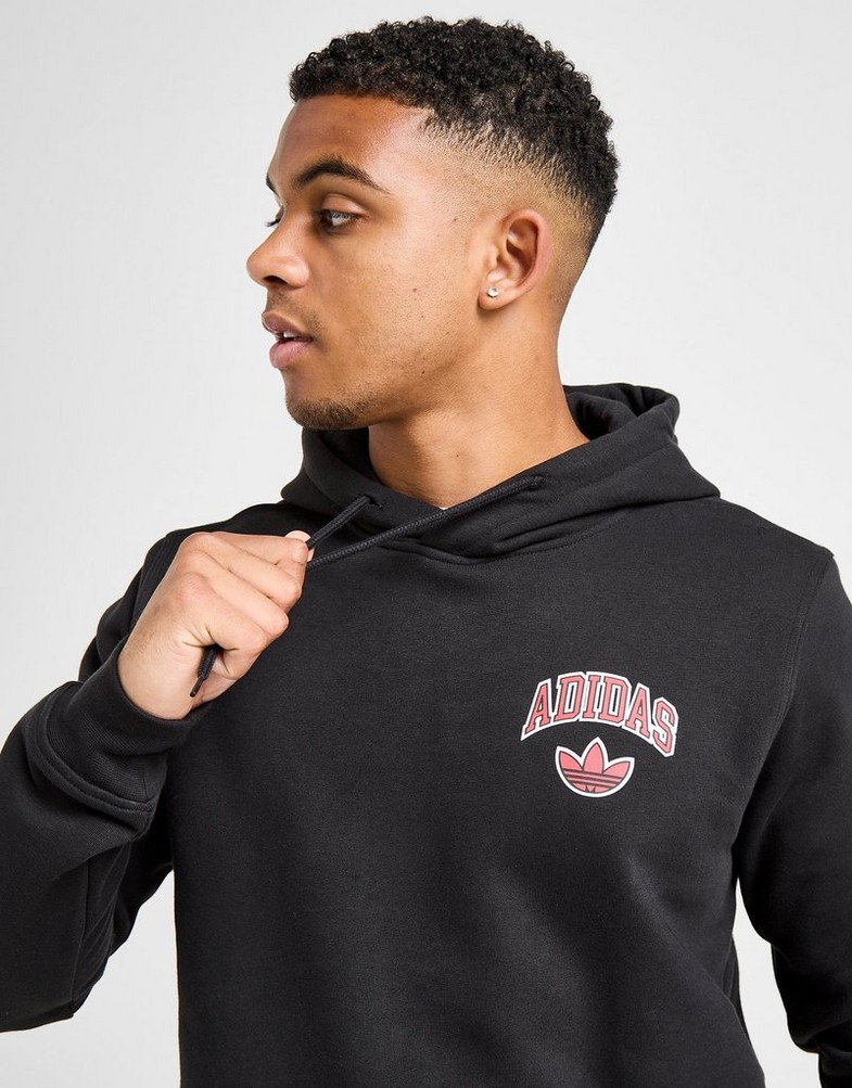 Bluză pentru bărbați ADIDAS BLUZĂ CU GLUGĂ COLLEGIATE REGULAR HOODIE JW6690 Negru