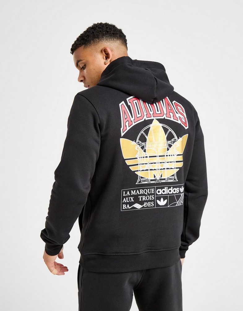 Bluză pentru bărbați ADIDAS BLUZĂ CU GLUGĂ COLLEGIATE REGULAR HOODIE JW6690 Negru