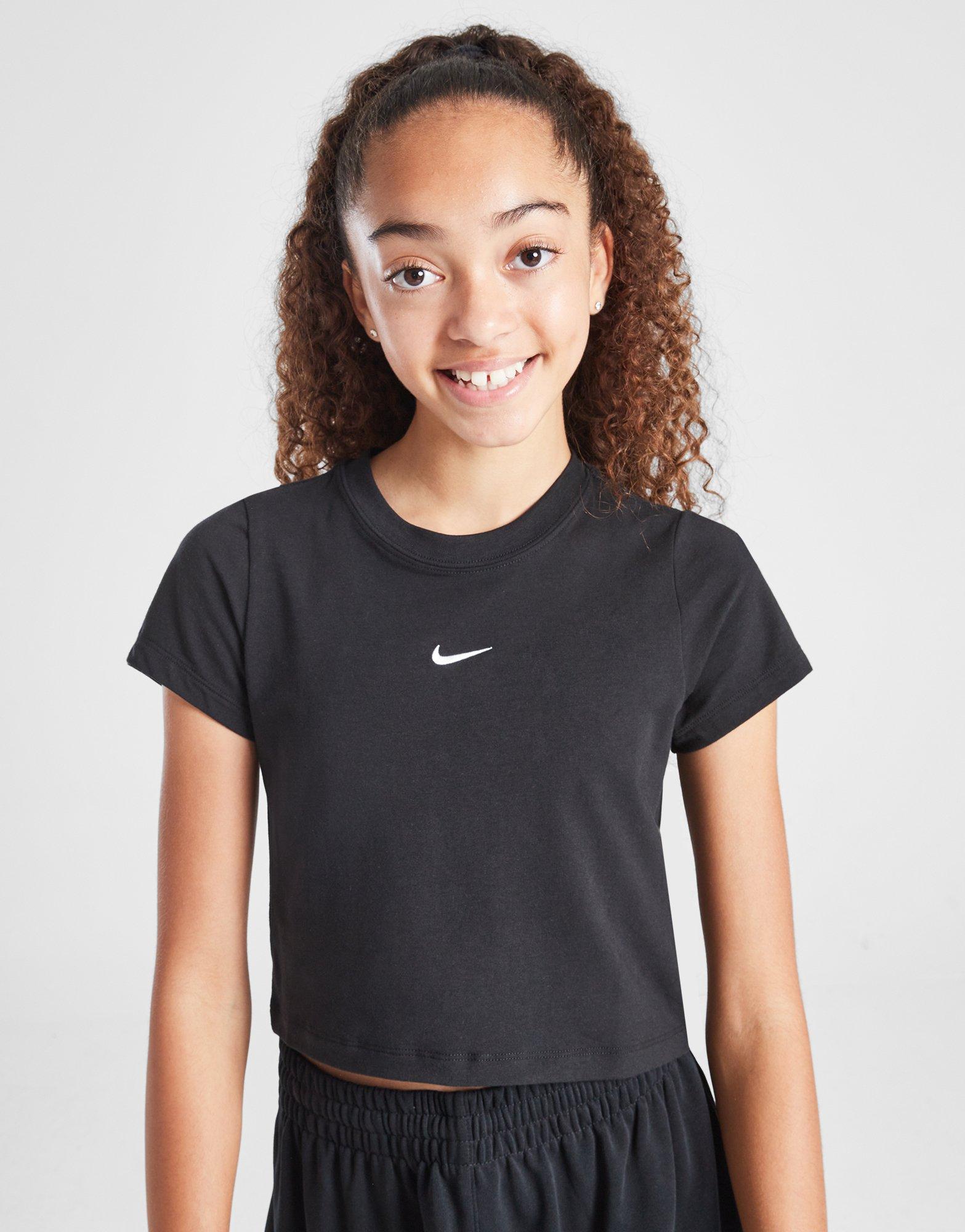 Vaikiški marškinėliai NIKE MARŠKINĖLIAI G NSW TEE SS SLIM MOD CROP HF7010-010 Juoda
