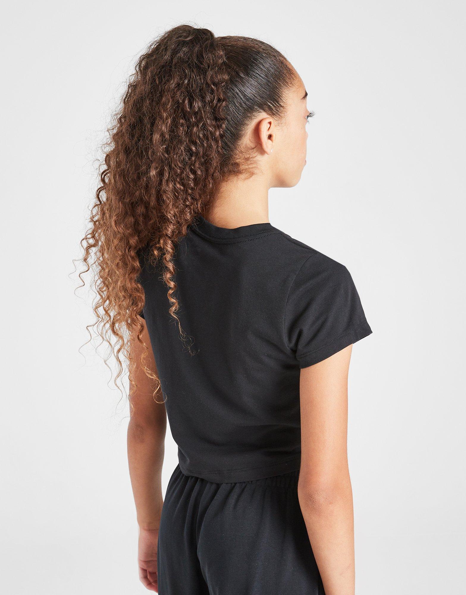 Vaikiški marškinėliai NIKE MARŠKINĖLIAI G NSW TEE SS SLIM MOD CROP HF7010-010 Juoda