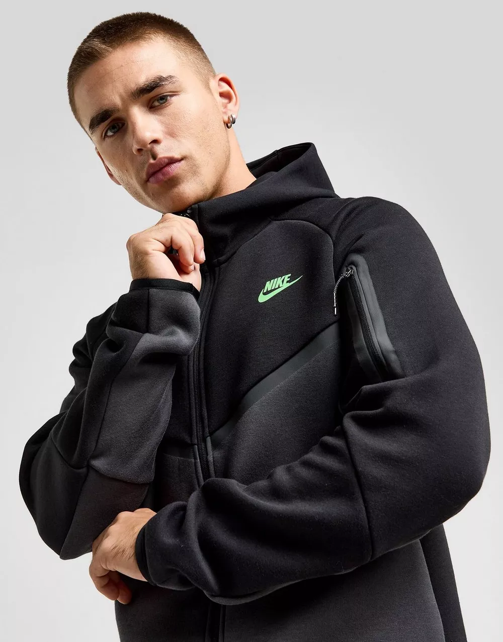 NIKE КОФТА З КАПЮШОНОМ M NK TCH FLC FZ WR HOODIE, фото 1 з 6