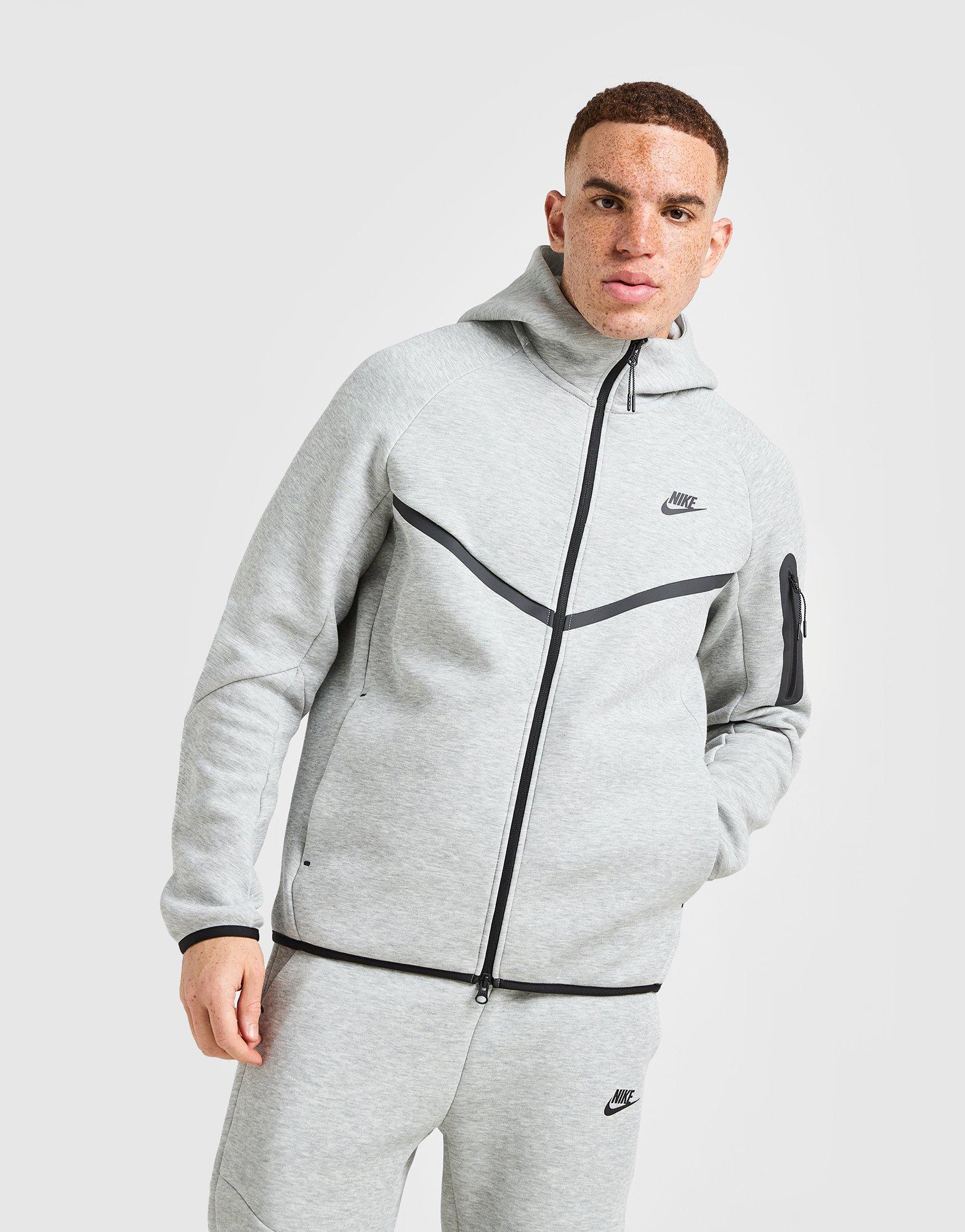 Vyriškas džemperis NIKE DŽEMPERIS SU GOBTUVU   M NK TCH FLC FZ WR HOODIE HV0949-063 Pilka