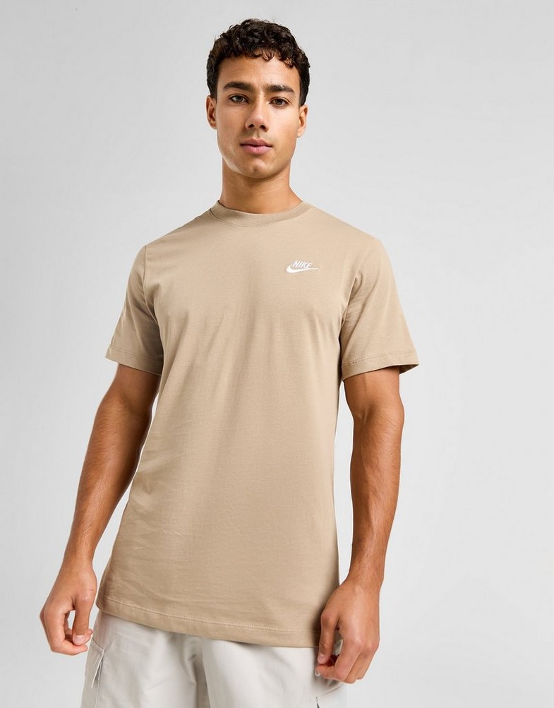 Koszulka, t-shirt męski NIKE T-SHIRT M NSW CLUB TEE AR4997-248 Beżowy