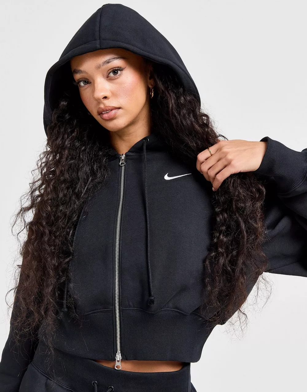 NIKE КОФТА НА БЛИСКАВЦІ З КАПЮШОНОМ W NSW PHNX FLC, фото 1 з 6