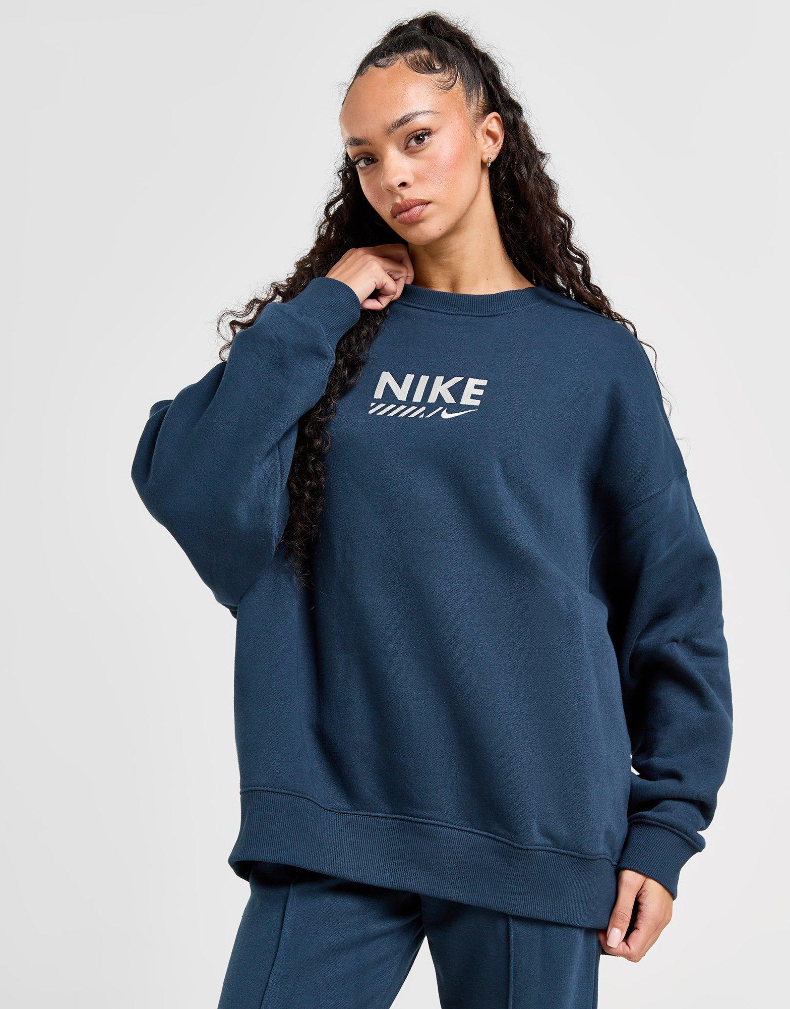 Bluza damska NIKE BLUZA W NSW FLC OS CREW GLS HM4318-478 Granatowy