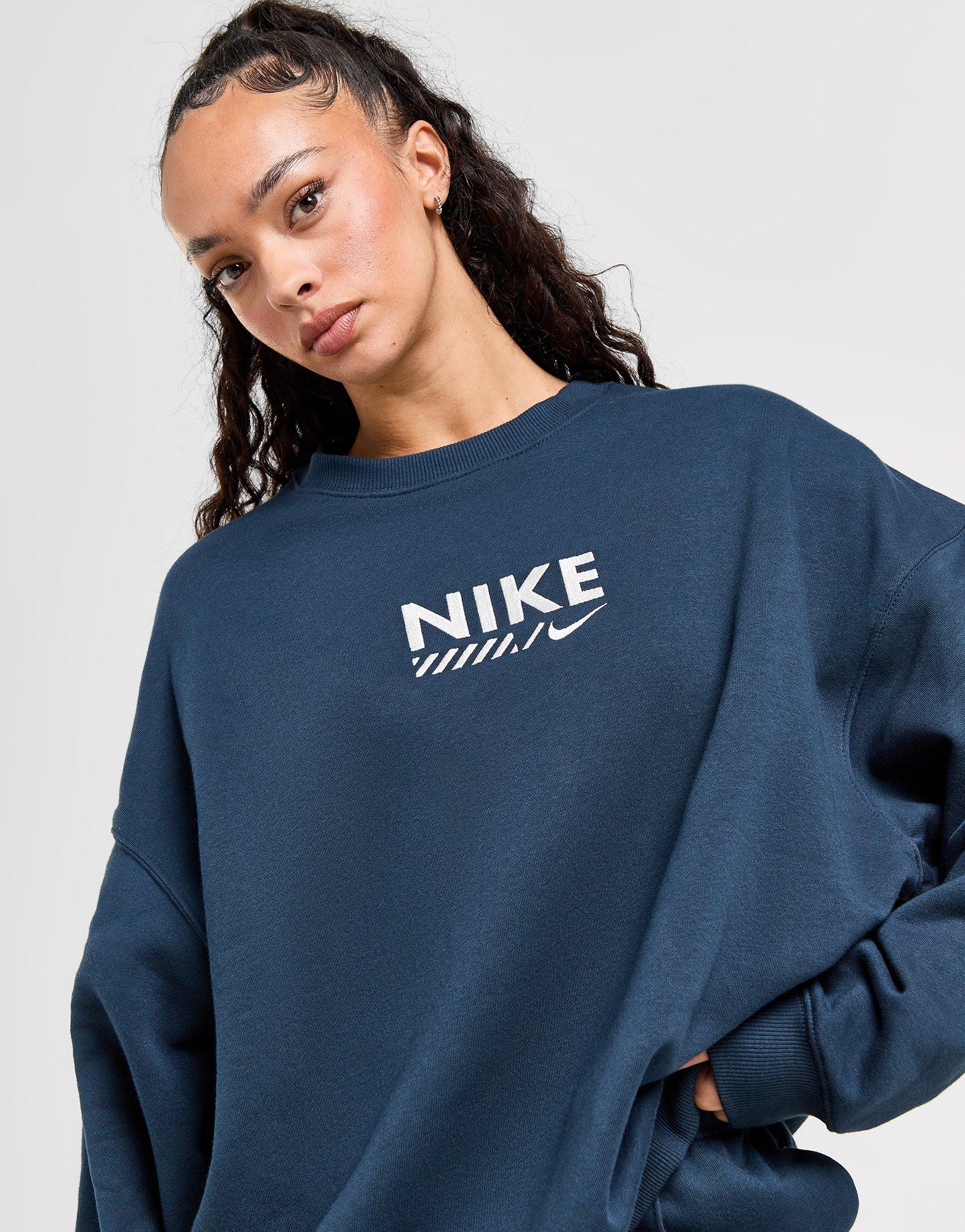 Bluza damska NIKE BLUZA W NSW FLC OS CREW GLS HM4318-478 Granatowy