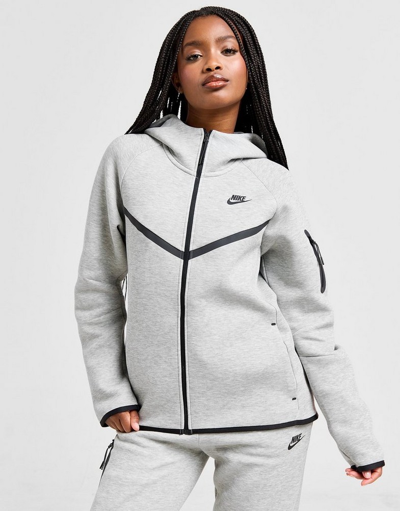 Női pulóver NIKE PULÓVER CIPZÁRAS KAPUCNIS W NSW TCH FLC WR 2 HV6747-063 Szürke