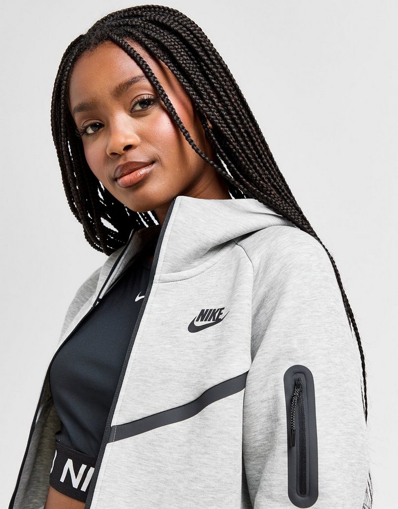 Női pulóver NIKE PULÓVER CIPZÁRAS KAPUCNIS W NSW TCH FLC WR 2 HV6747-063 Szürke