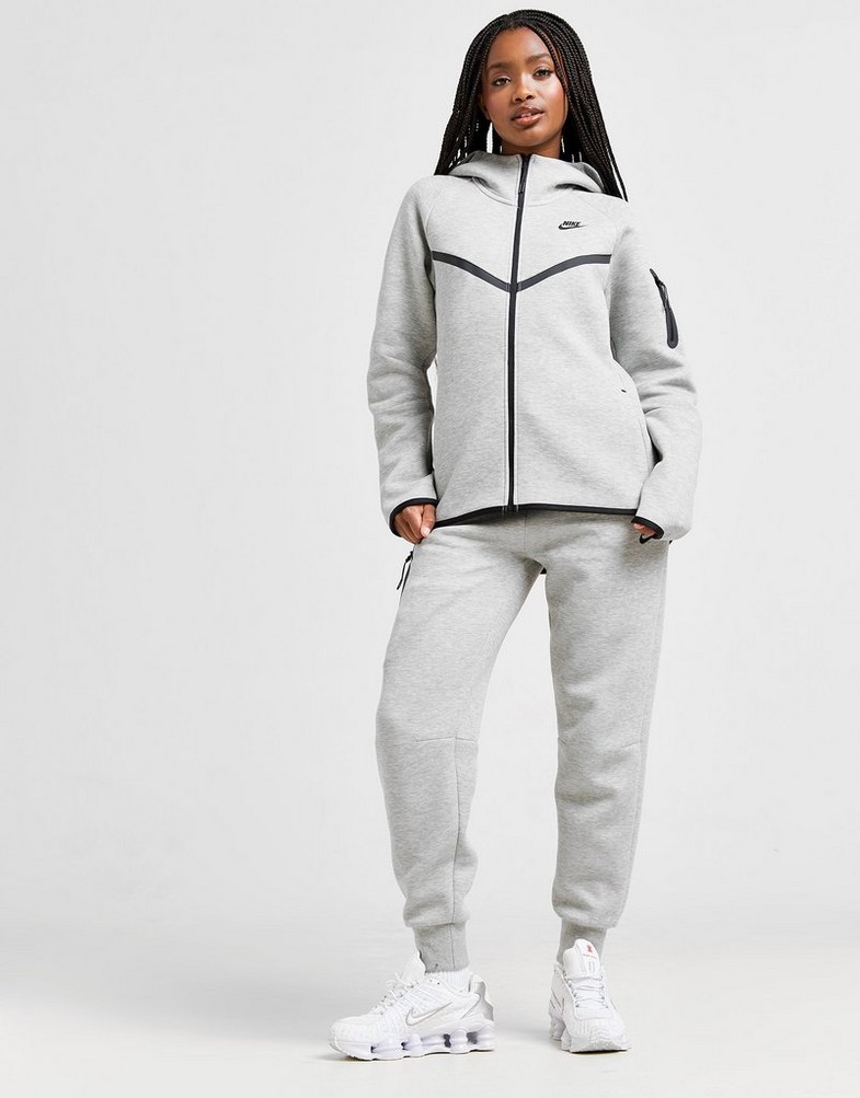 Női pulóver NIKE PULÓVER CIPZÁRAS KAPUCNIS W NSW TCH FLC WR 2 HV6747-063 Szürke