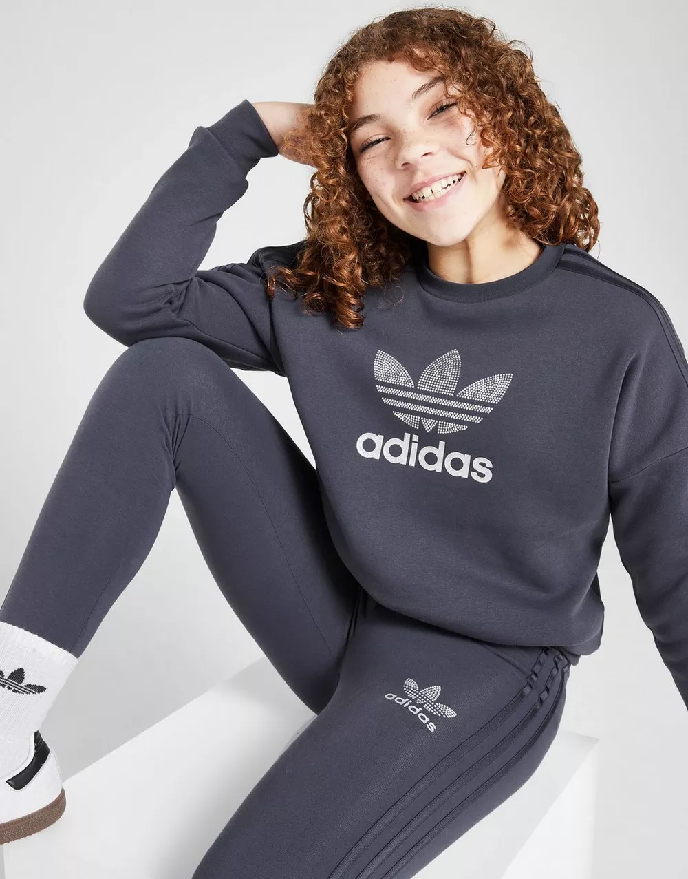 ADIDAS КОФТА (G)GLTR TREF 3S CREW BLU G, фото 1 з 6
