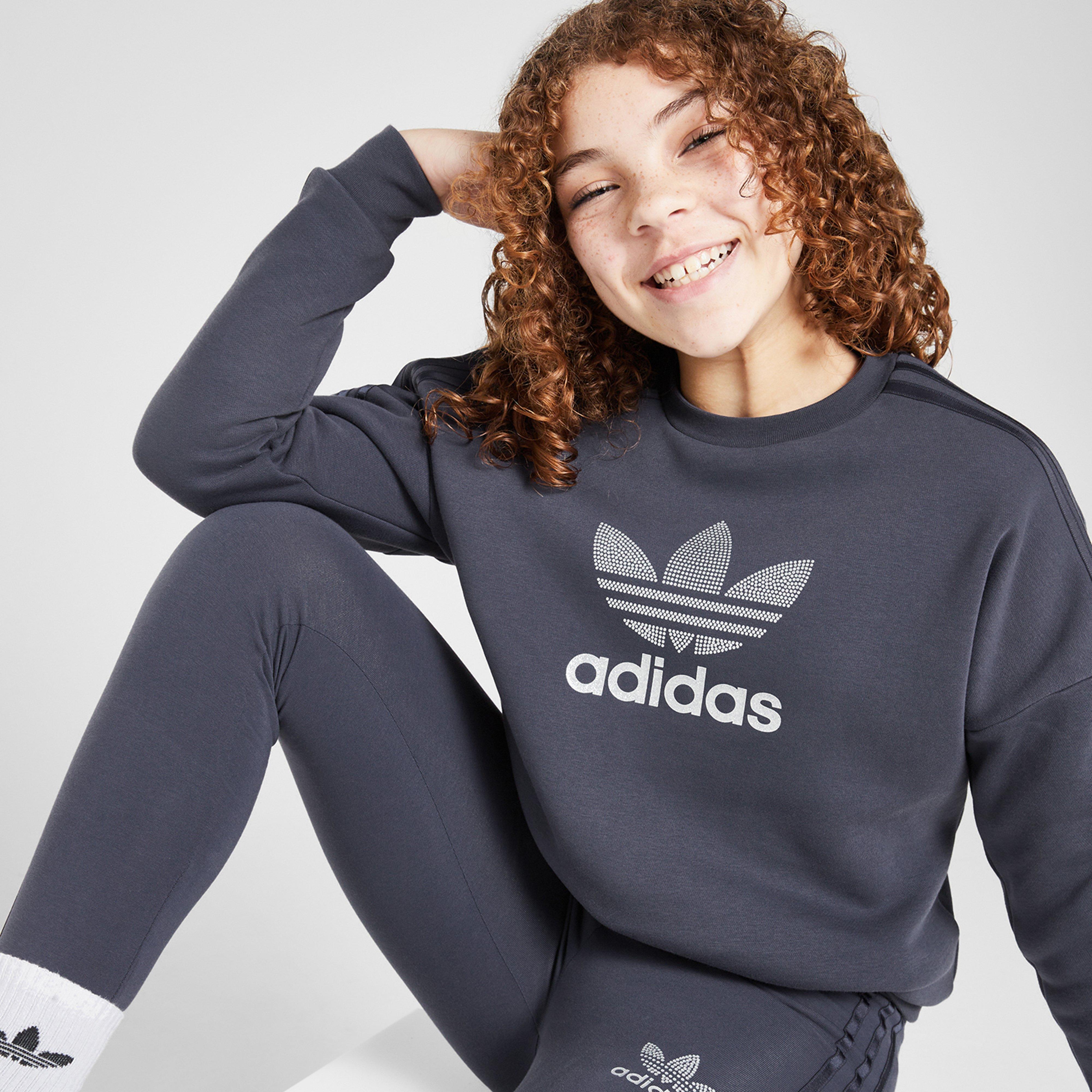 Bluză pentru copii ADIDAS BLUZĂ (G)GLTR TREF 3S CREW BLU G