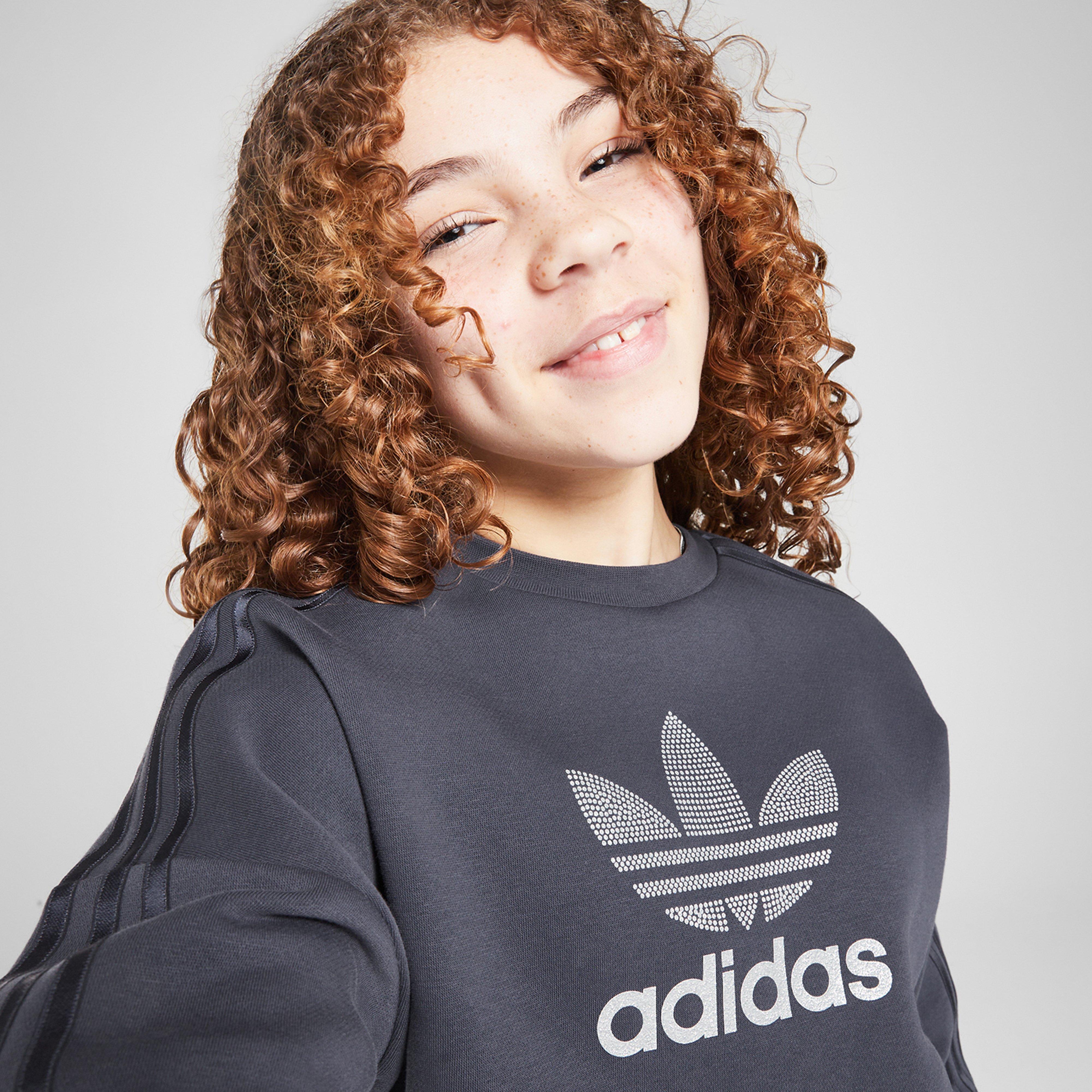 Bluză pentru copii ADIDAS BLUZĂ (G)GLTR TREF 3S CREW BLU G