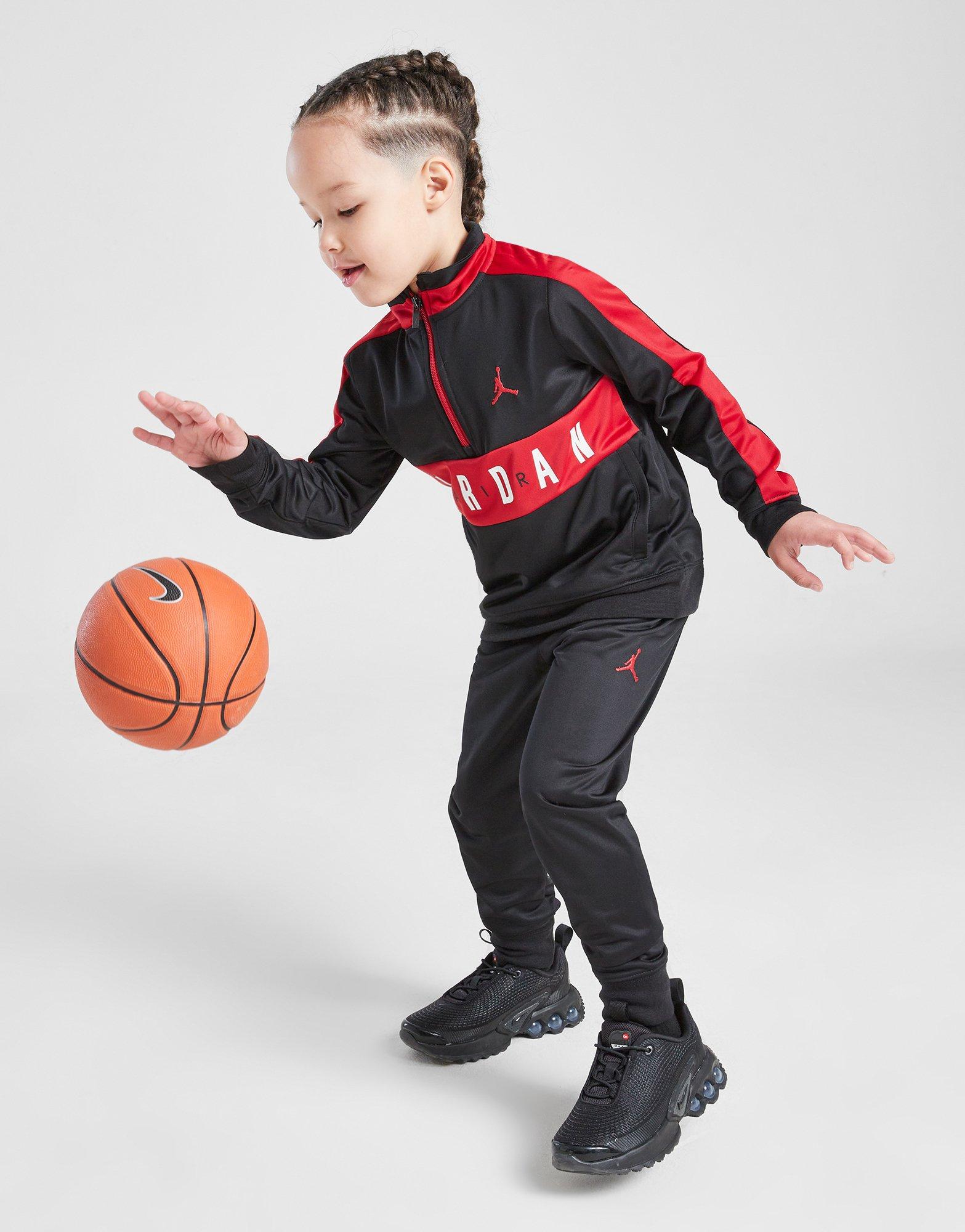 Детски анцуг JORDAN КОМПЛЕКТ POLY 1/4 ZIP ST BLK/RED B 85D805-023 Черен