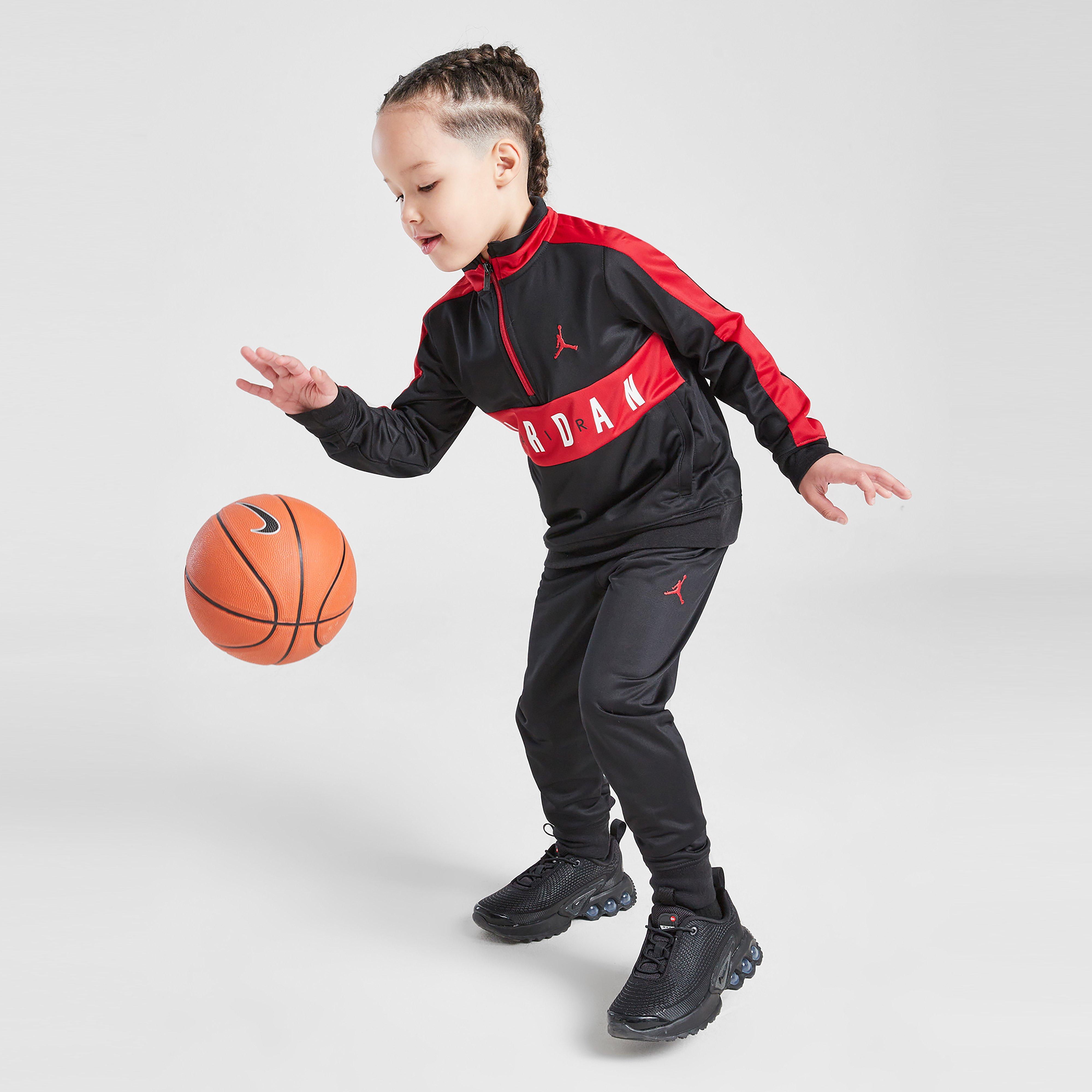 Trening pentru copii JORDAN SET POLY 1/4 ZIP ST BLK/RED B