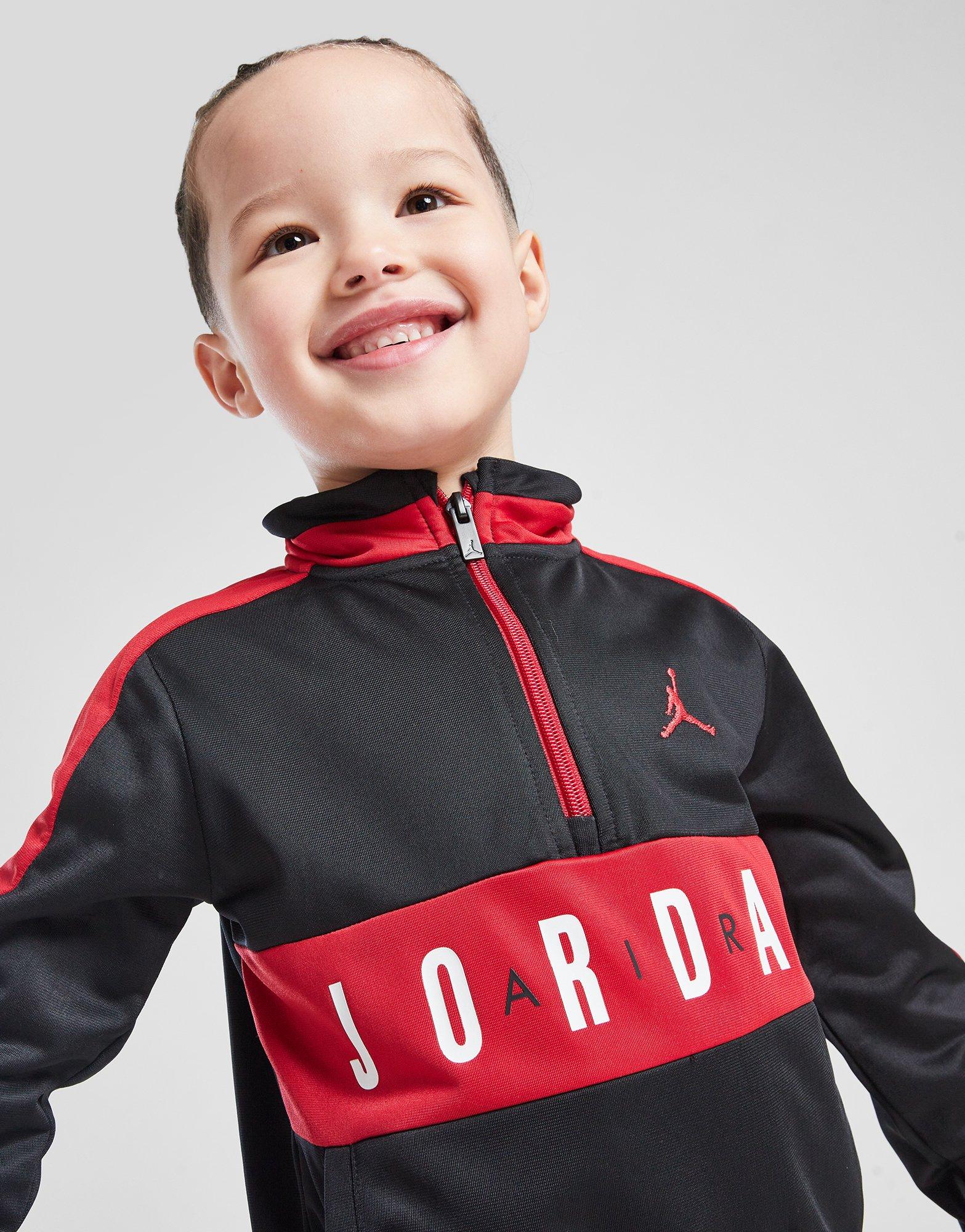 Детски анцуг JORDAN КОМПЛЕКТ POLY 1/4 ZIP ST BLK/RED B 85D805-023 Черен