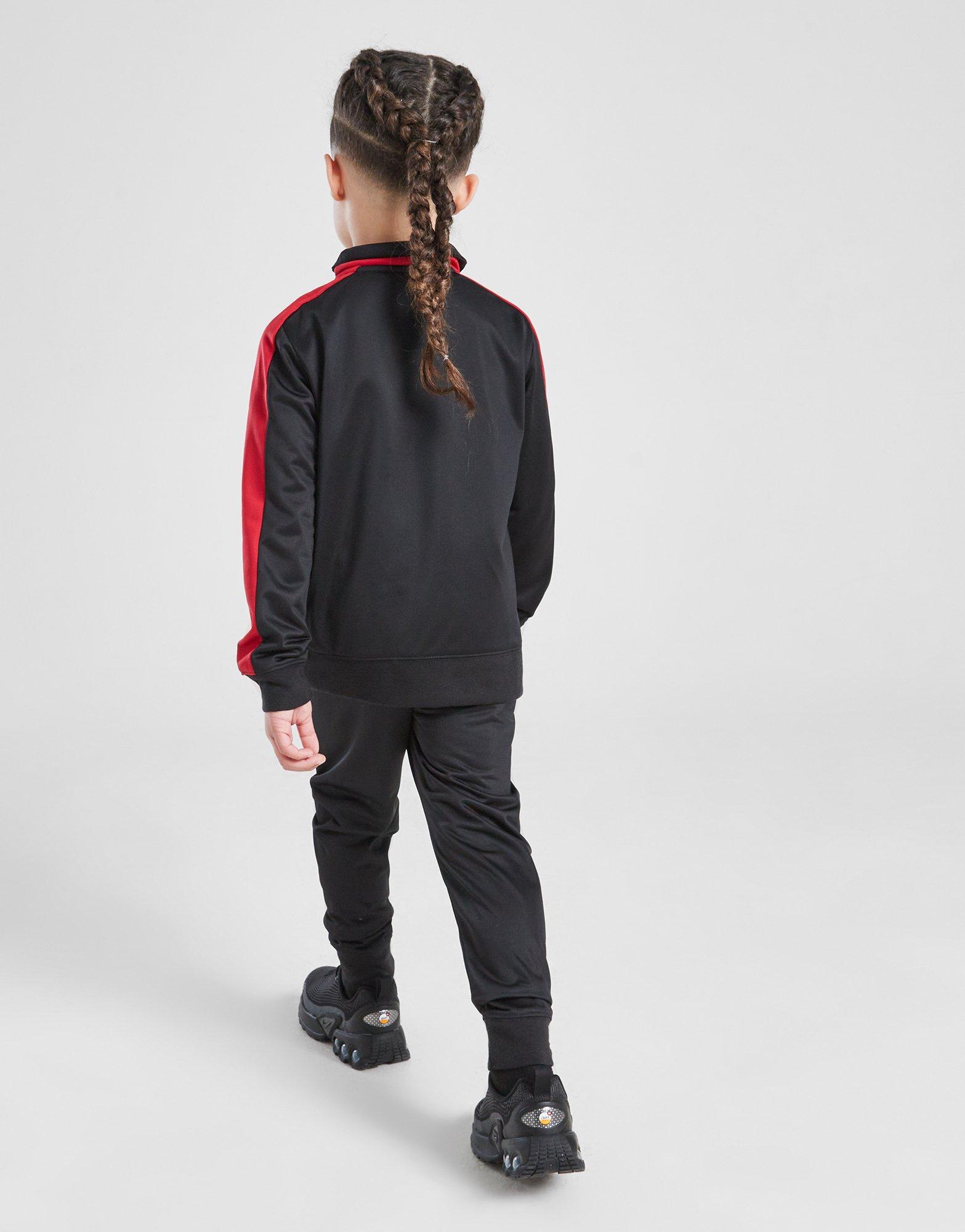 Детски анцуг JORDAN КОМПЛЕКТ POLY 1/4 ZIP ST BLK/RED B 85D805-023 Черен