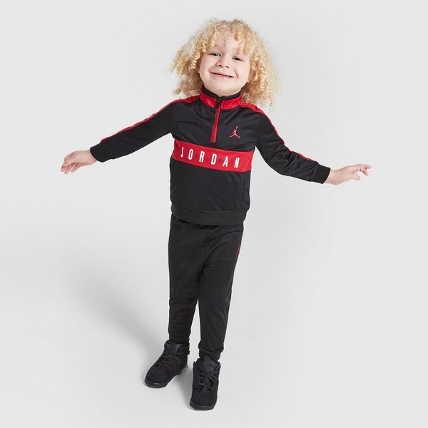 JORDAN SET POLY 1/4 ZIP ST BLK/RED B