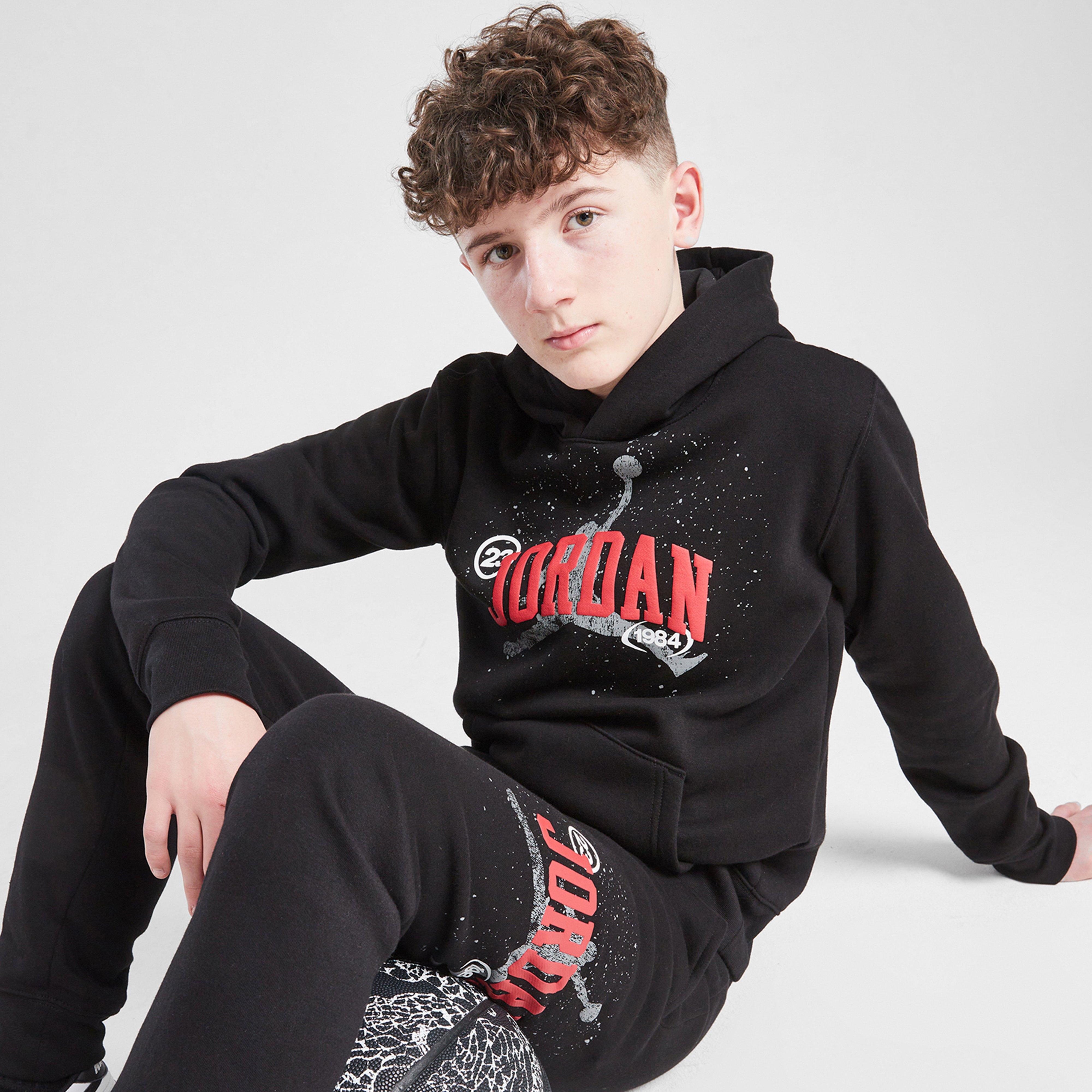 Hanorac pentru copii JORDAN BLUZĂ CU GLUGĂ 1984 JM OH HD BLK/RED B