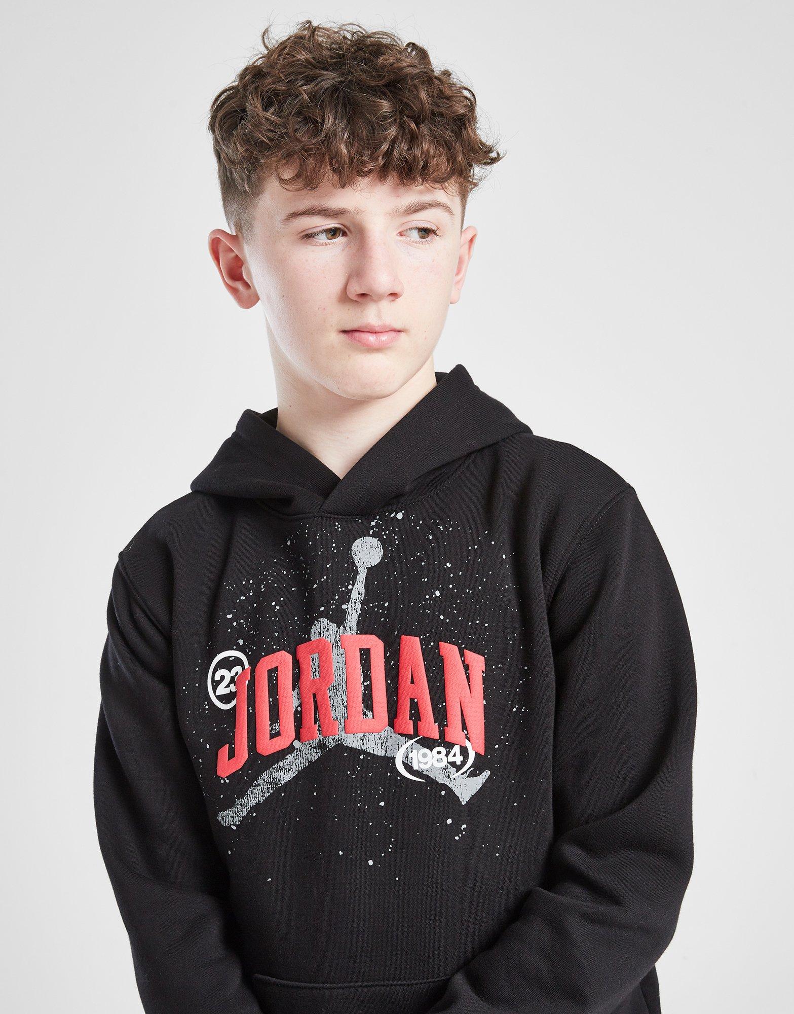 Dječji gornji dio trenirke JORDAN VESTA S KAPULJAČOM 1984 JM OH HD BLK/RED B 95D707-023 crna