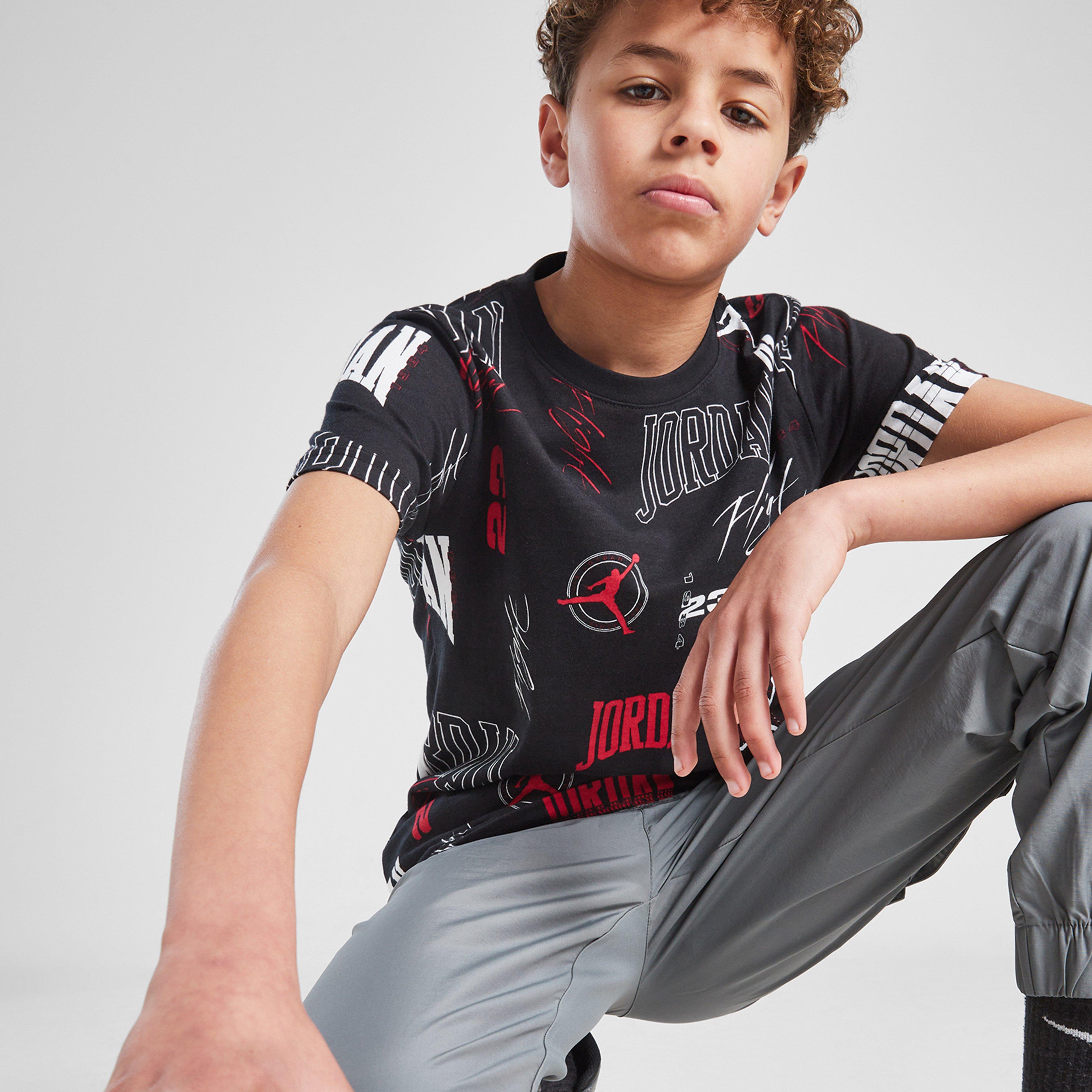 Koszulka, t-shirt dziecięcy JORDAN T-SHIRT ARC AOP TEE BLK/RED B