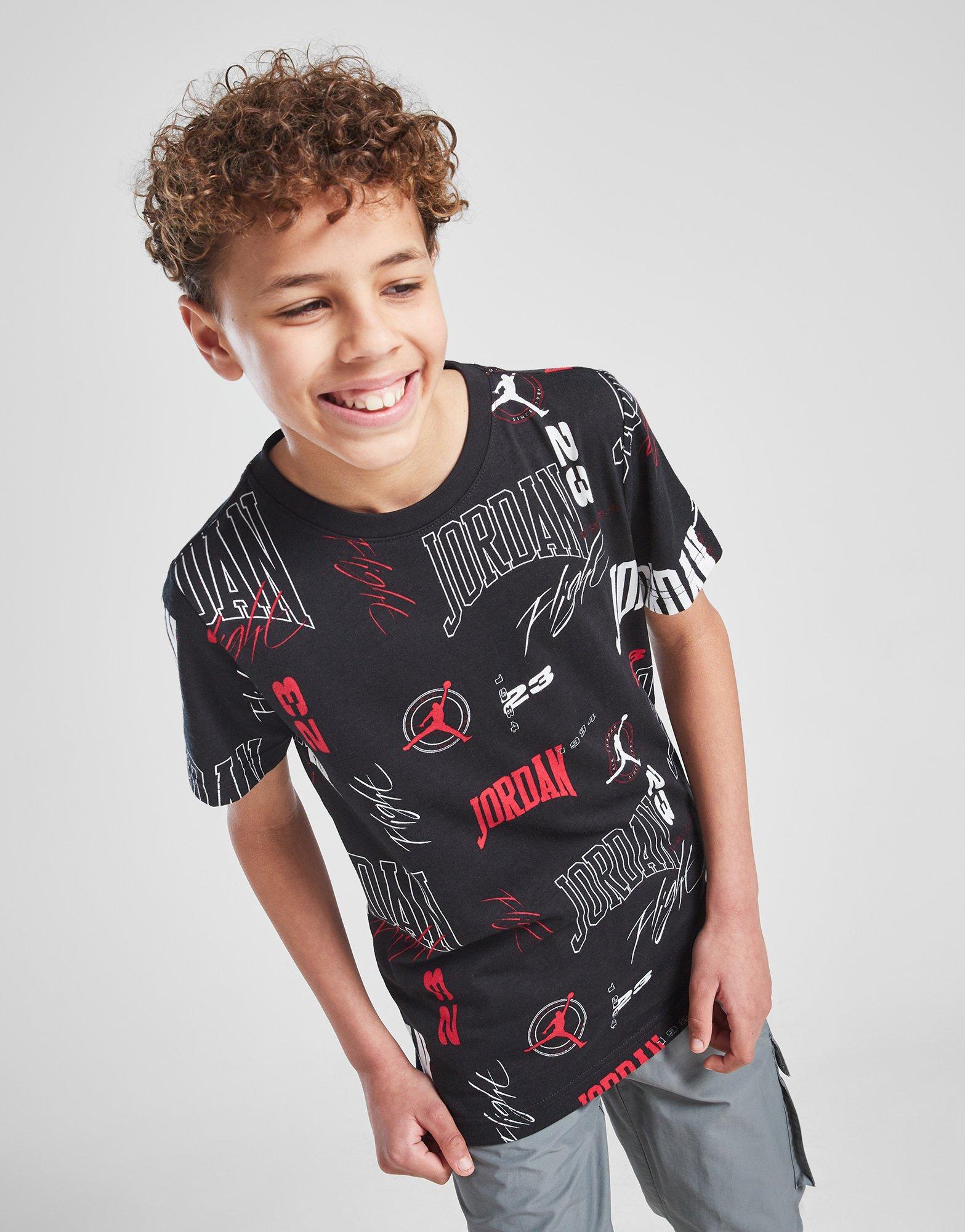 Детска тениска JORDAN ТЕНИСКА ARC AOP TEE BLK/RED B 95D800-023 Черен