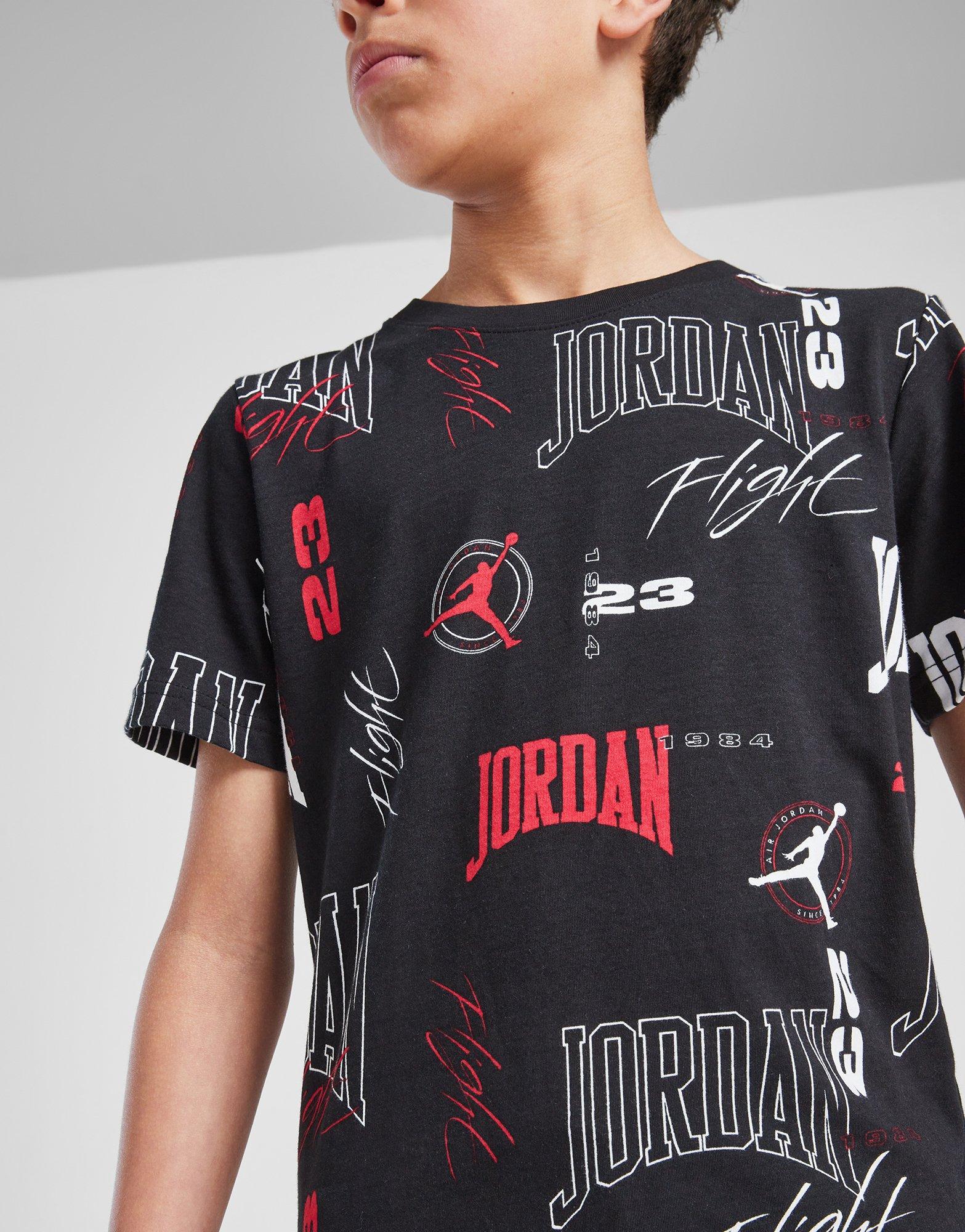 Детска тениска JORDAN ТЕНИСКА ARC AOP TEE BLK/RED B 95D800-023 Черен