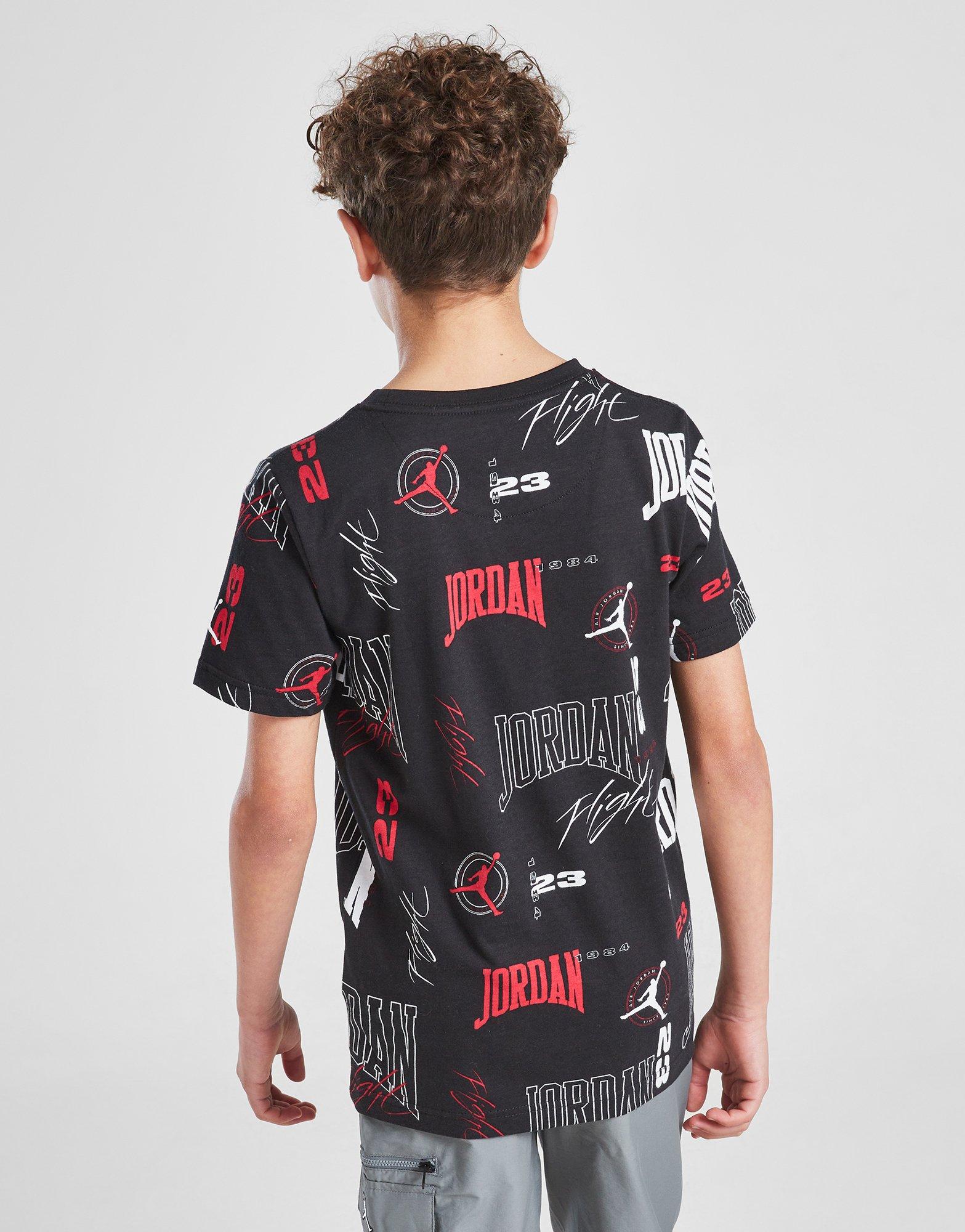 Детска тениска JORDAN ТЕНИСКА ARC AOP TEE BLK/RED B 95D800-023 Черен