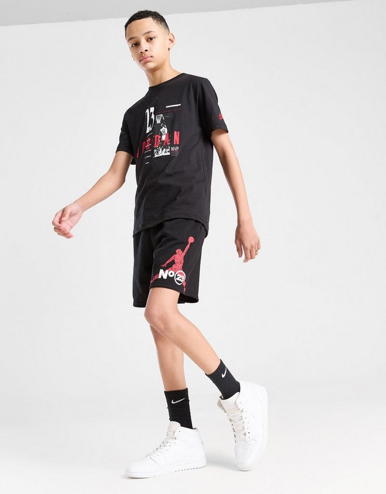 Krótkie spodenki, szorty dziecięce JORDAN SZORTY 1984 JM SHRT BLK/RED 95D809-023 Czarny