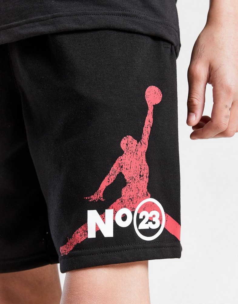 Krótkie spodenki, szorty dziecięce JORDAN SZORTY 1984 JM SHRT BLK/RED 95D809-023 Czarny