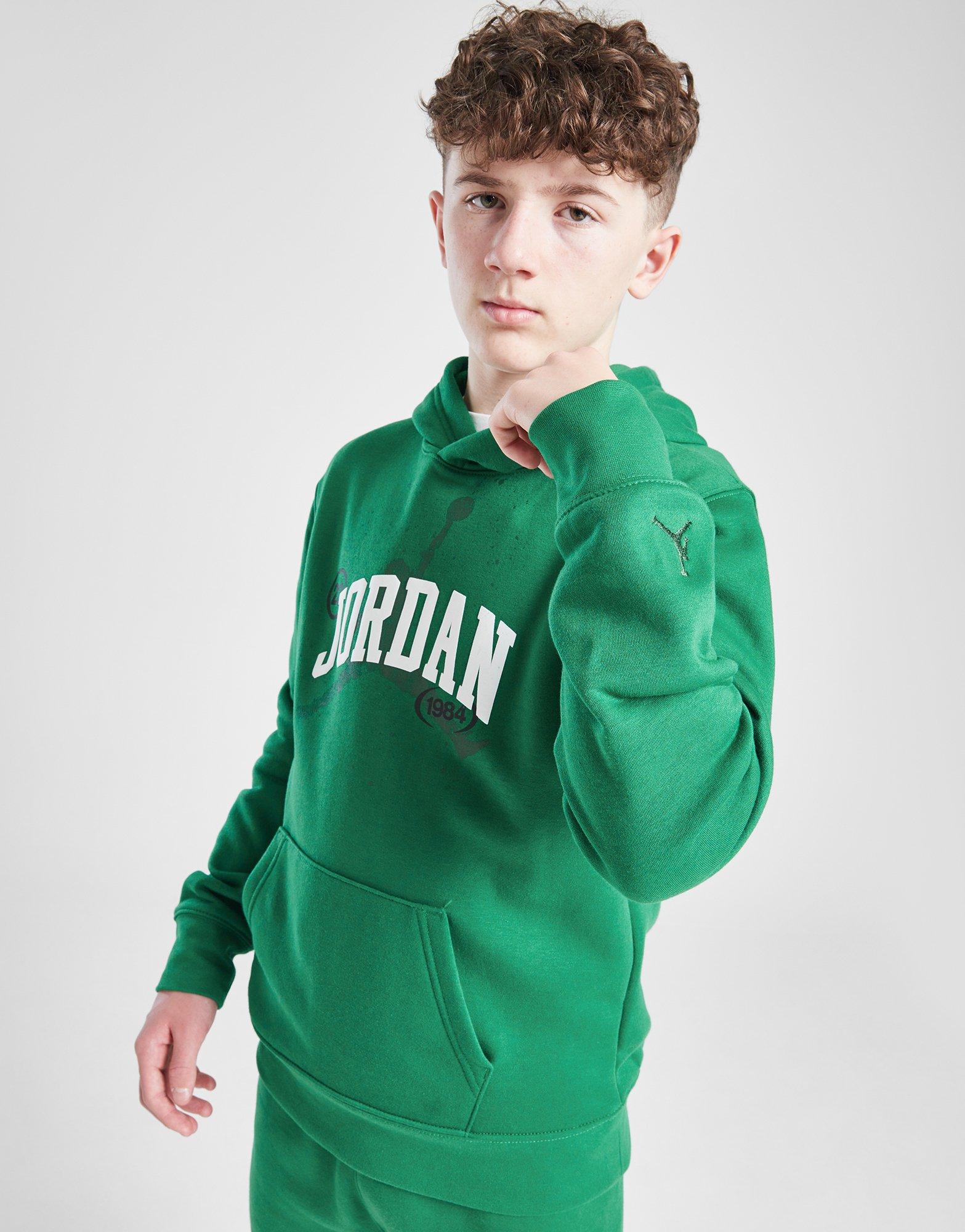 Детски суичър JORDAN СУИТЧЪР С КАЧУЛКА 1984 JM OH HD PINE GRN B 95D707-E1P Зелен