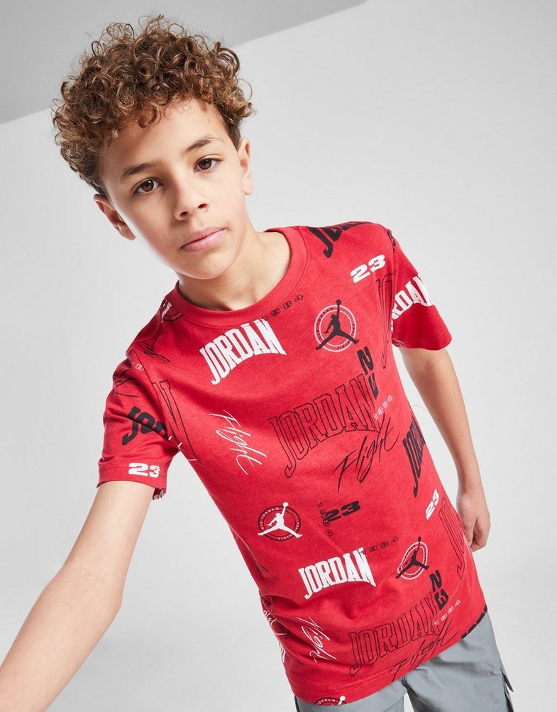 Detské tričko JORDAN TRIČKO ARC AOP TEE RED/BLK B 95D800-R78 Červená