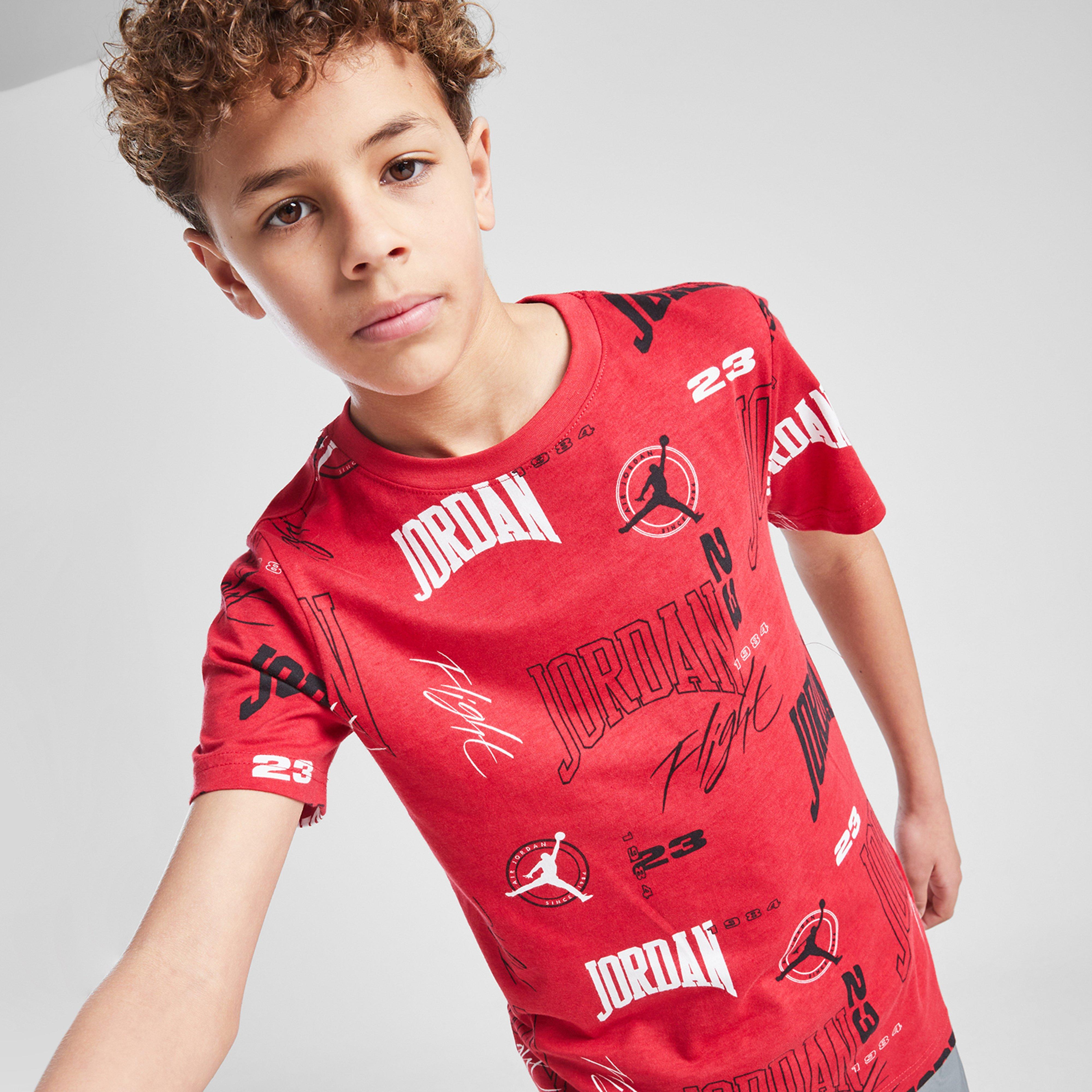 Vaikiški marškinėliai JORDAN MARŠKINĖLIAI ARC AOP TEE RED/BLK B