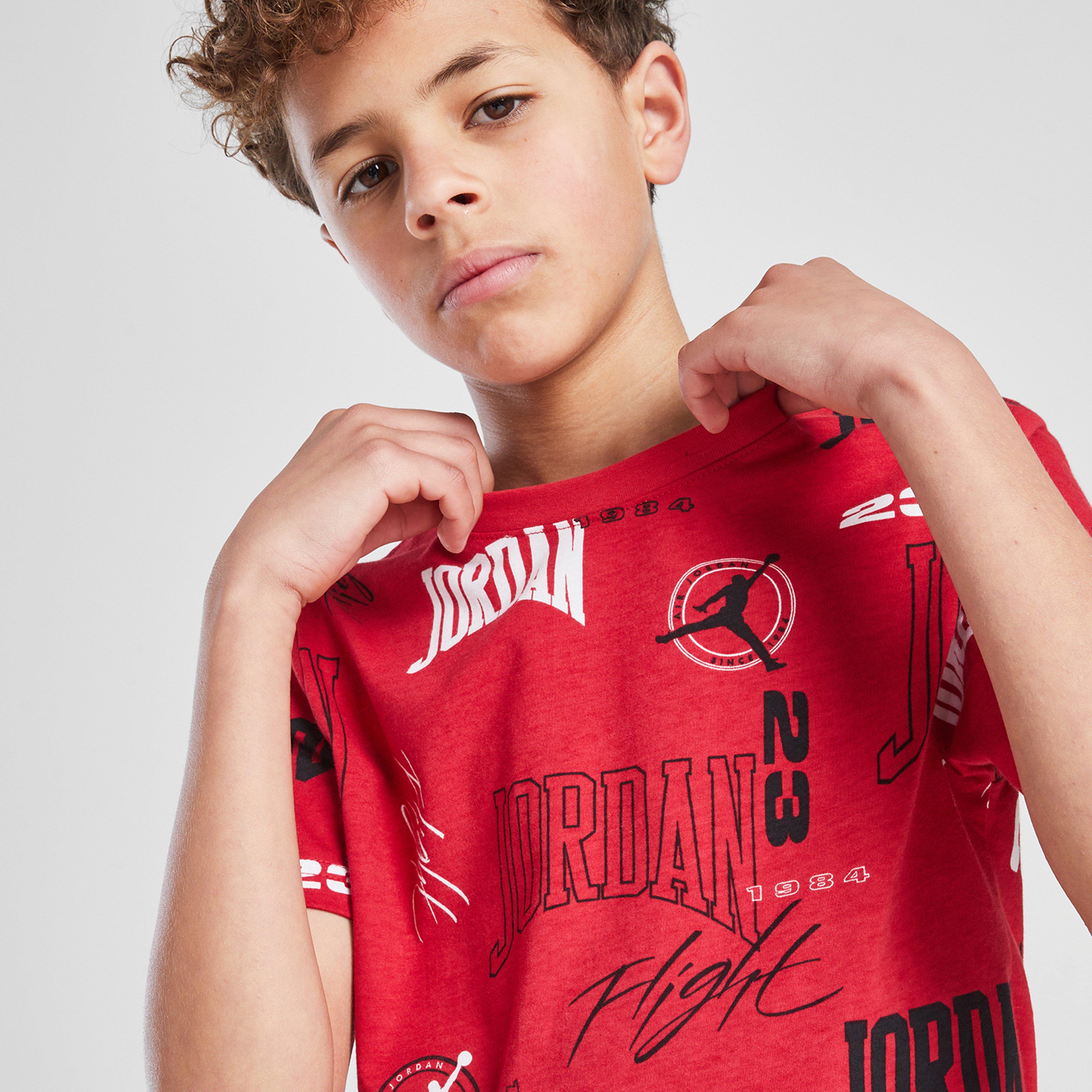 Vaikiški marškinėliai JORDAN MARŠKINĖLIAI ARC AOP TEE RED/BLK B