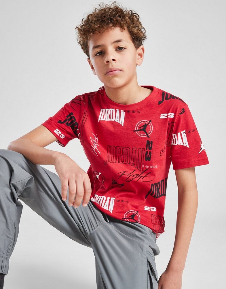 Detské tričko JORDAN TRIČKO ARC AOP TEE RED/BLK B 95D800-R78 Červená