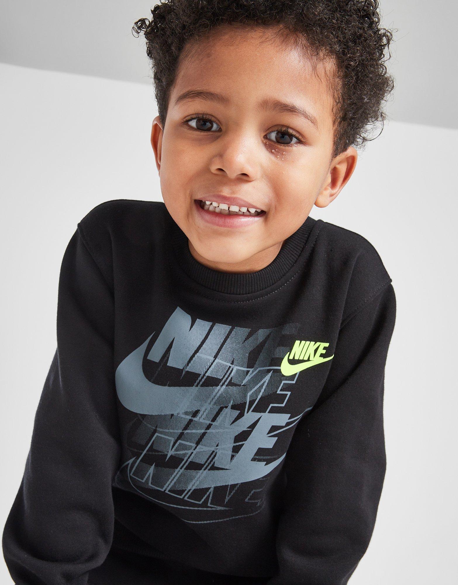 Dječji set trenirke NIKE KOMPLET FTURA GFX FLC CRWST BLK B 86M862-023 crna