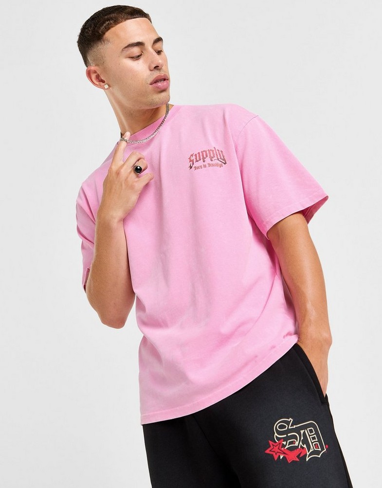 Чоловічі футболки SUPPLY & DEMAND ФУТБОЛКА CATCHER TEE SUPTM17468106 Рожевий
