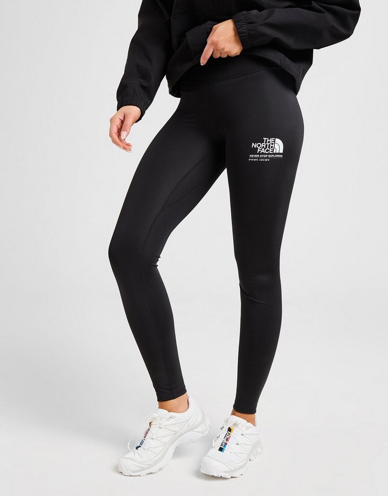 Legginsy damskie THE NORTH FACE LEGGINGS TECH GRPH TIGHT BLK/WH NF0A8CD0JK31 Czarny