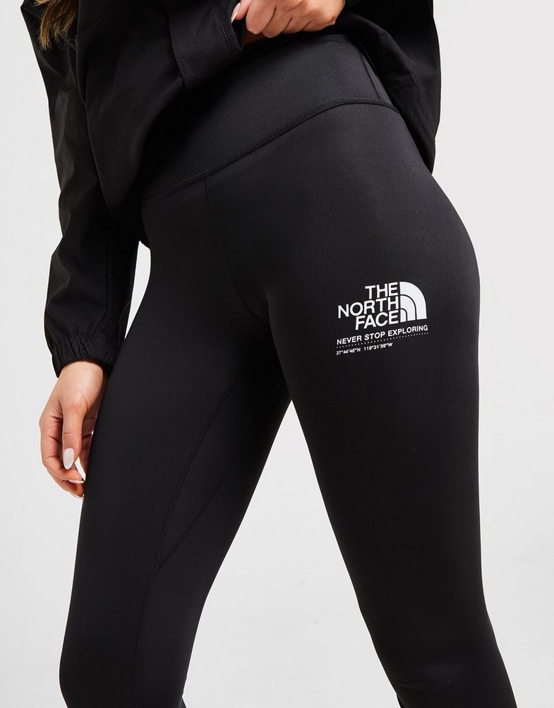 Legginsy damskie THE NORTH FACE LEGGINGS TECH GRPH TIGHT BLK/WH NF0A8CD0JK31 Czarny