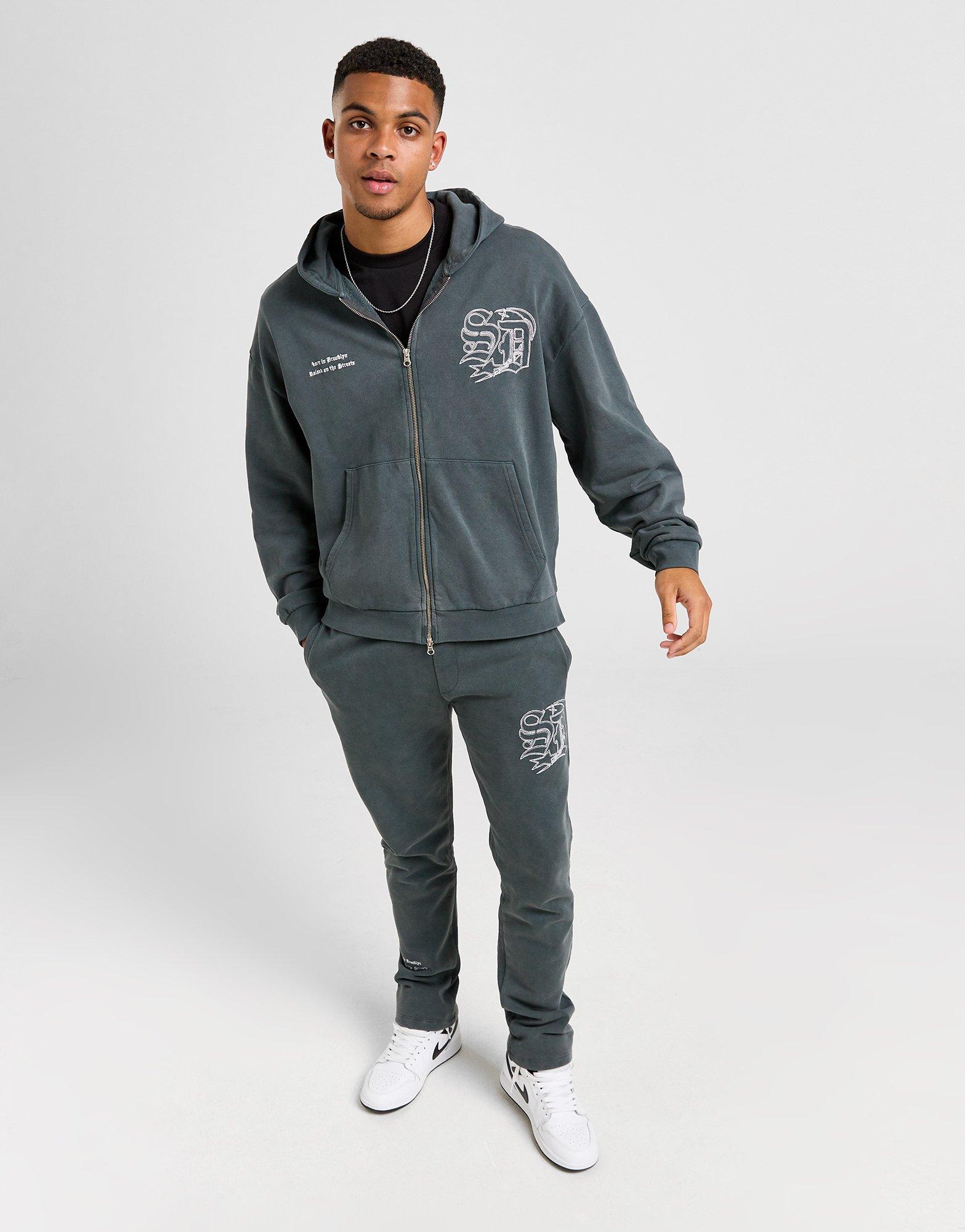 Férfi pulóverek SUPPLY & DEMAND PULÓVER CIPZÁRAS KAPUCNIS LOGAN SUPTM17229007 Szürke