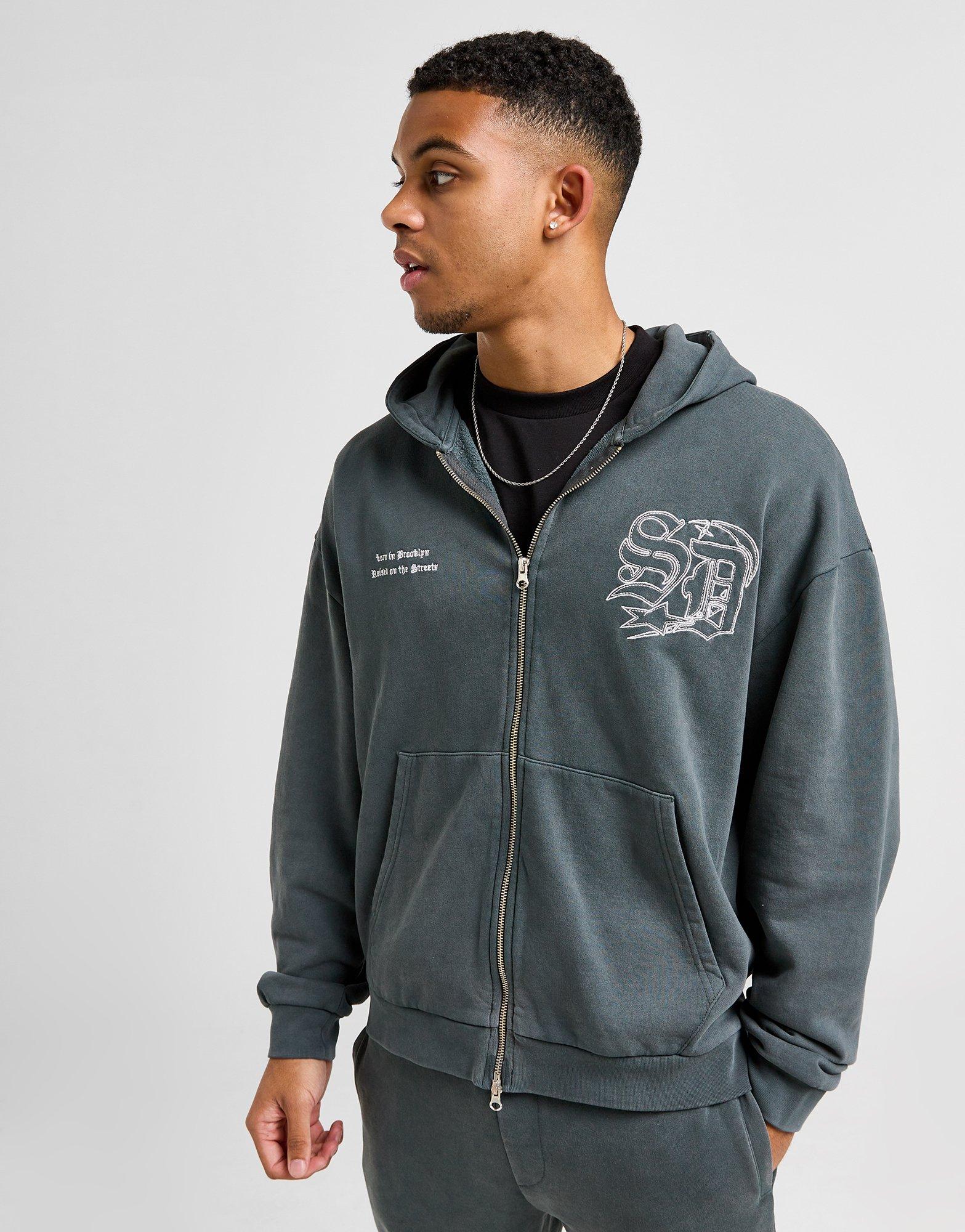 Férfi pulóverek SUPPLY & DEMAND PULÓVER CIPZÁRAS KAPUCNIS LOGAN SUPTM17229007 Szürke