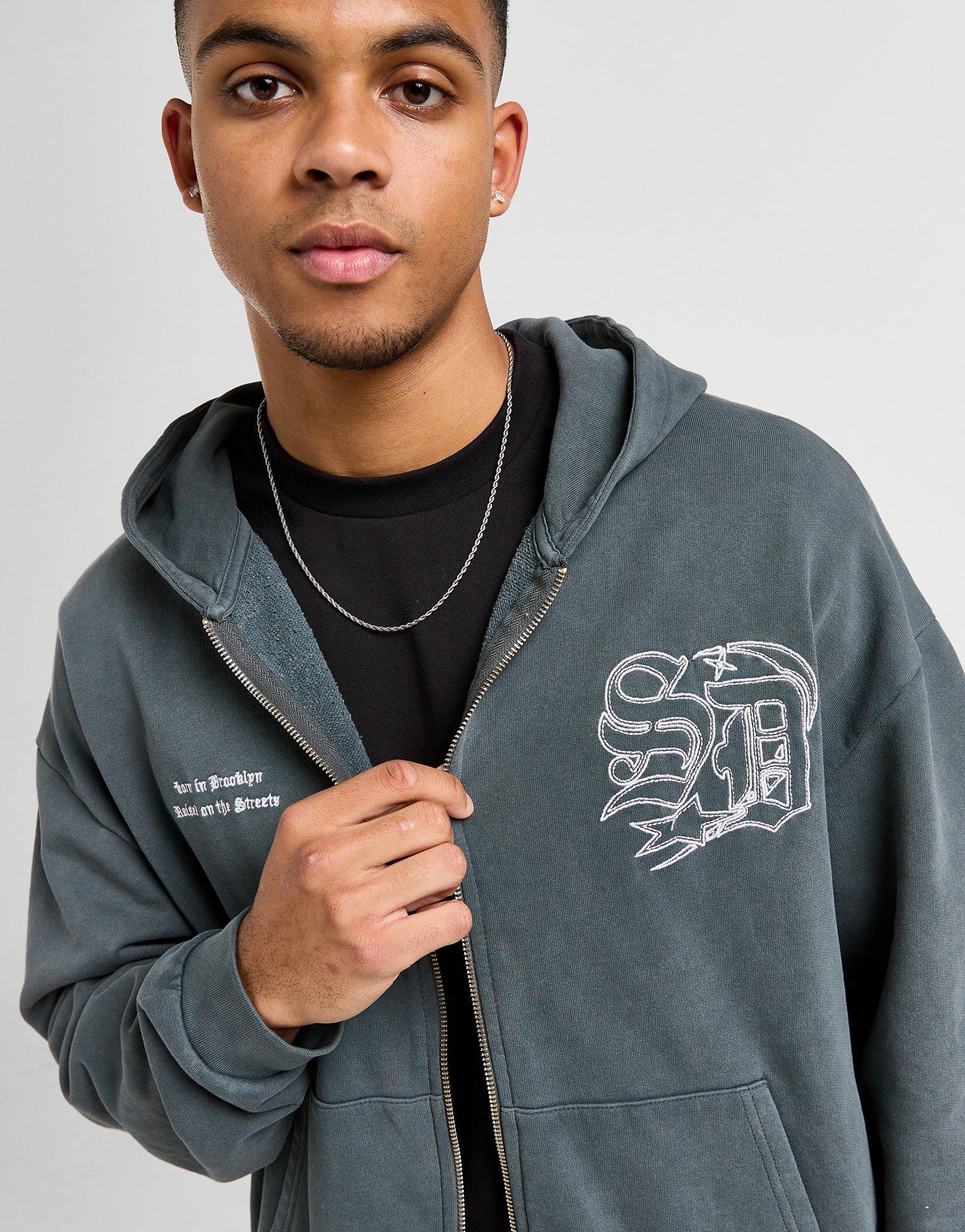 Férfi pulóverek SUPPLY & DEMAND PULÓVER CIPZÁRAS KAPUCNIS LOGAN SUPTM17229007 Szürke