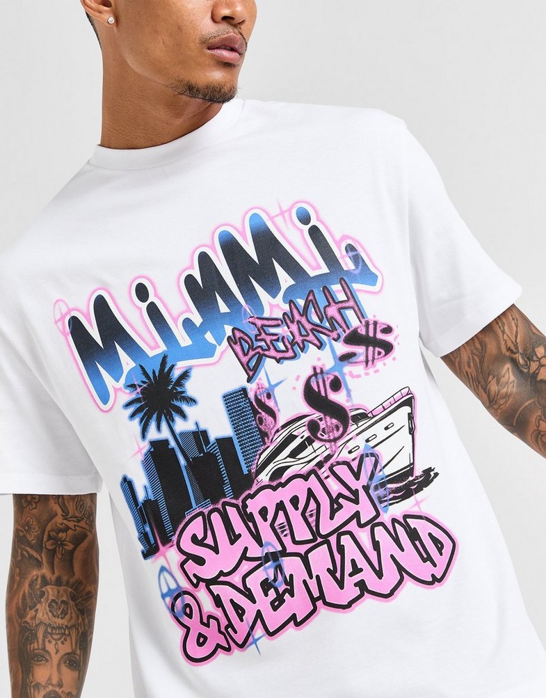Tricou pentru bărbați SUPPLY & DEMAND TRICOU MIAMI TEE SUPTM17363010 Alb